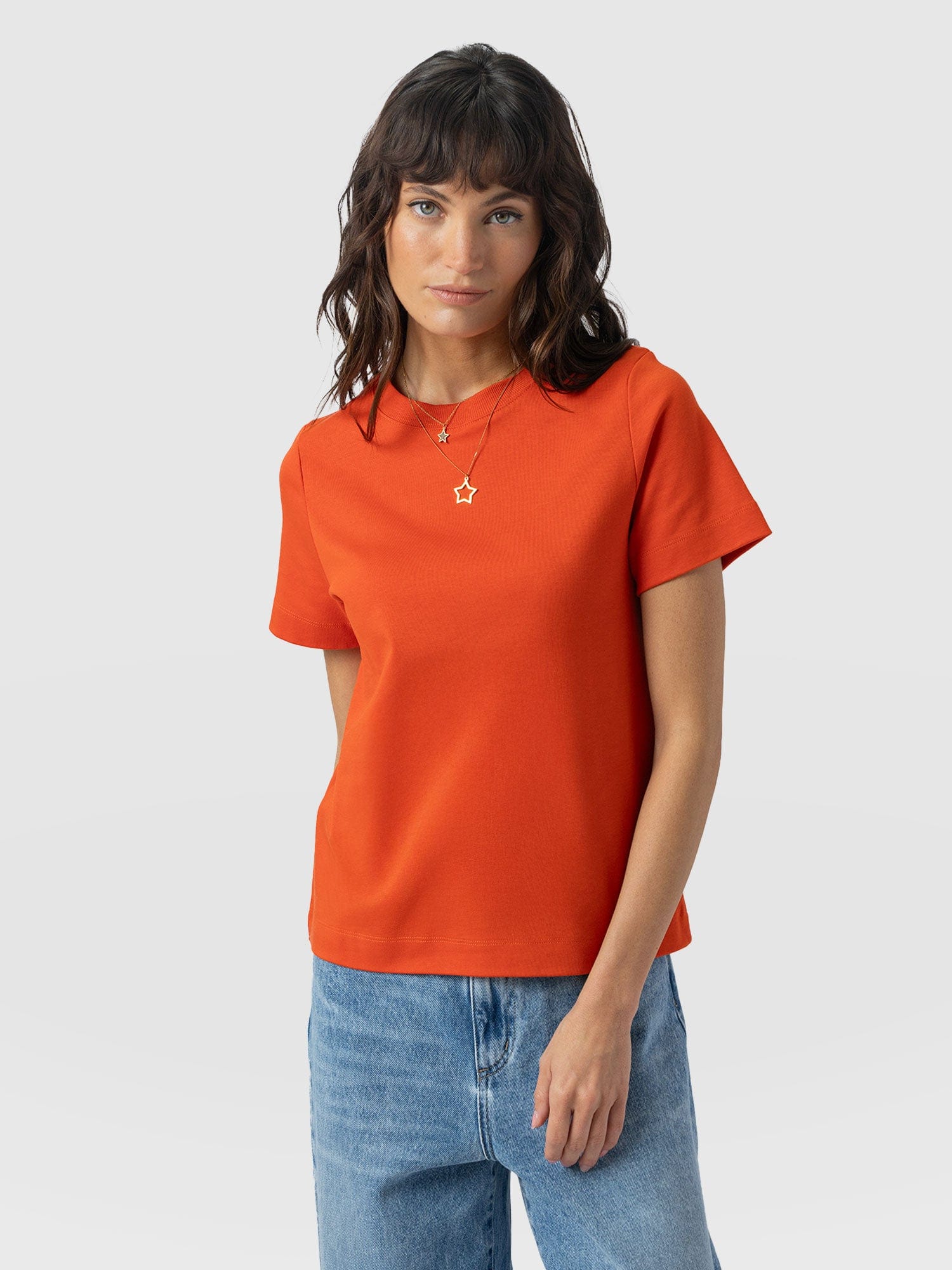 Chelsea Crew Neck Tee - Burnt Orange - Image 5