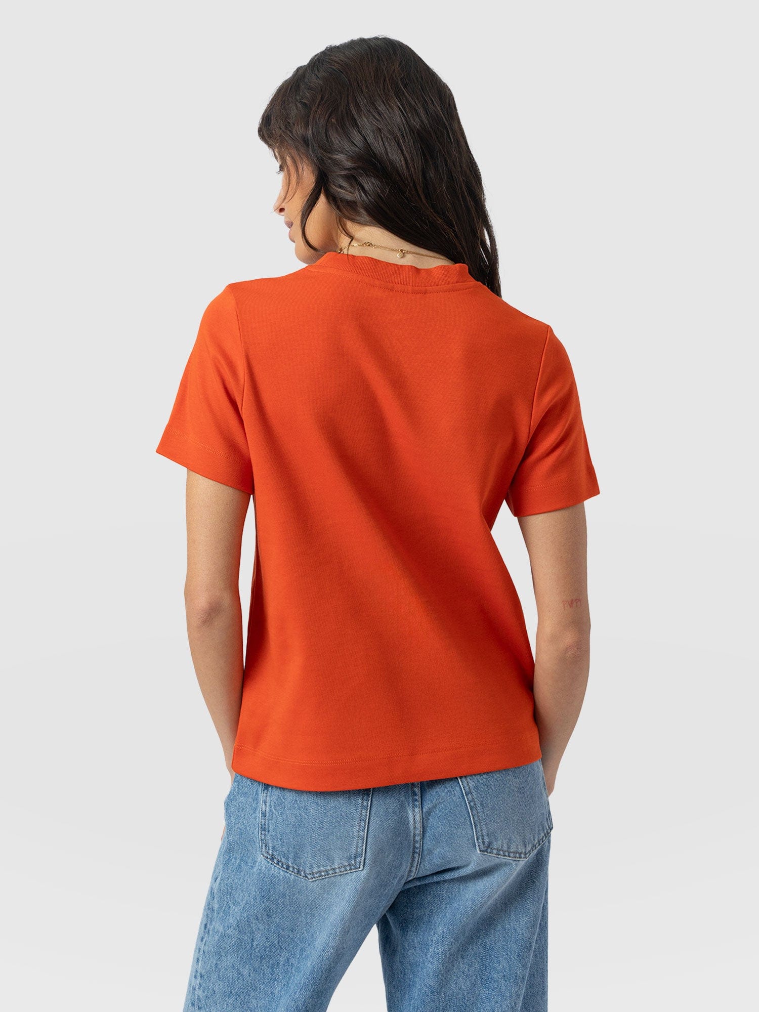 Chelsea Crew Neck Tee - Burnt Orange - Image 6