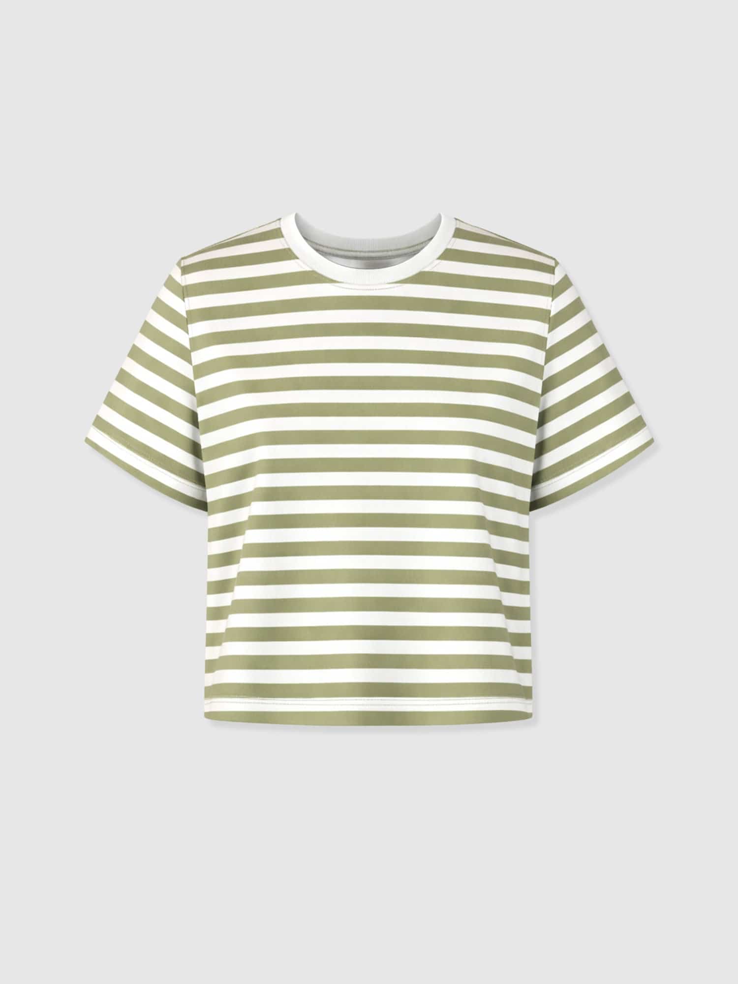 Chelsea Crew Neck Tee - Green Stripe - Image 7
