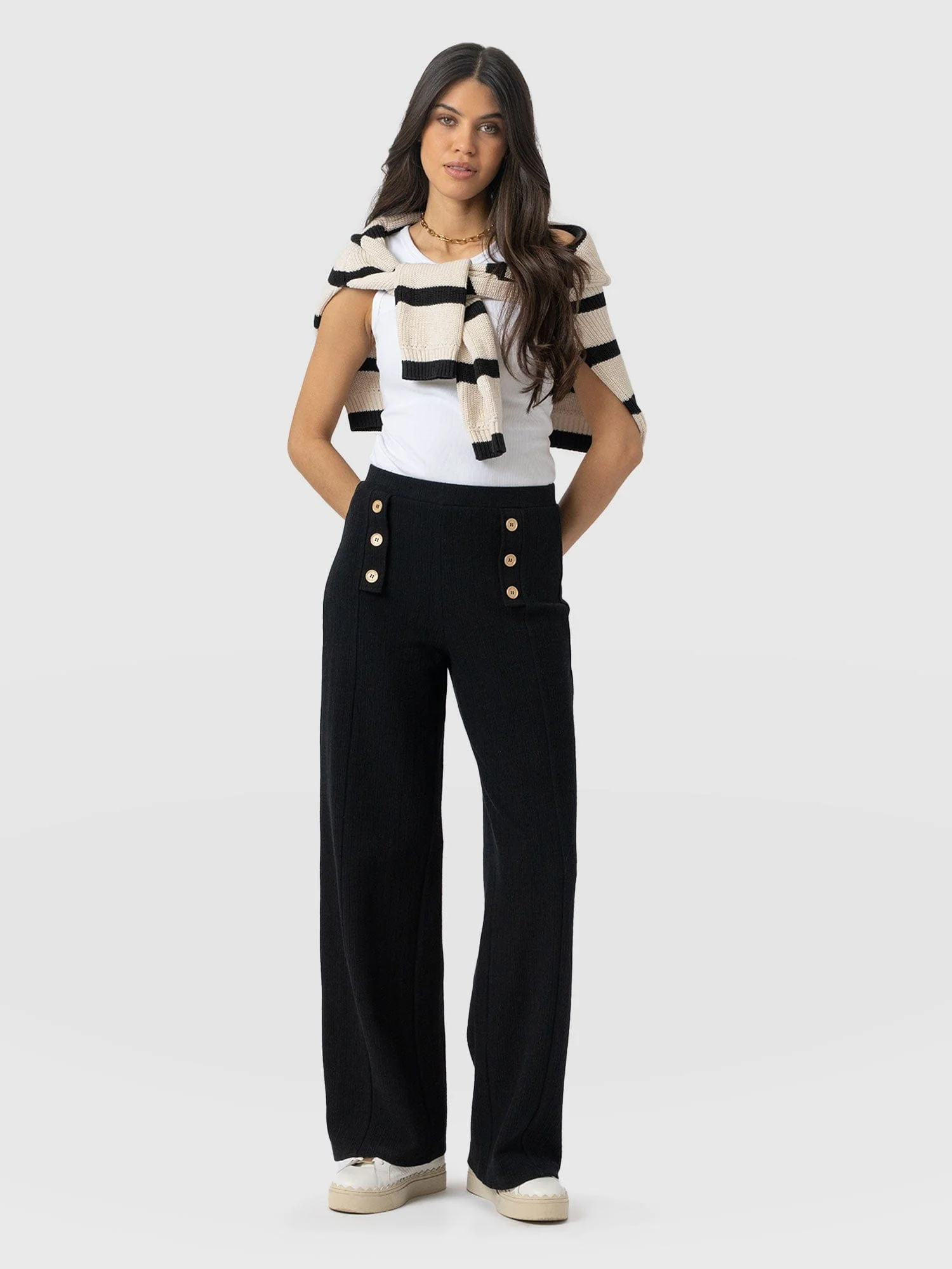 Chelsea Pant - Black Textured - Image 2