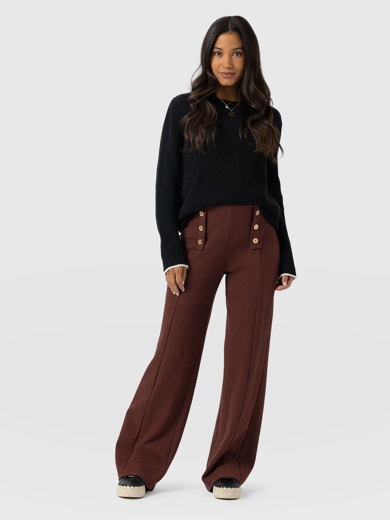 Chelsea Pant - Maroon Textured