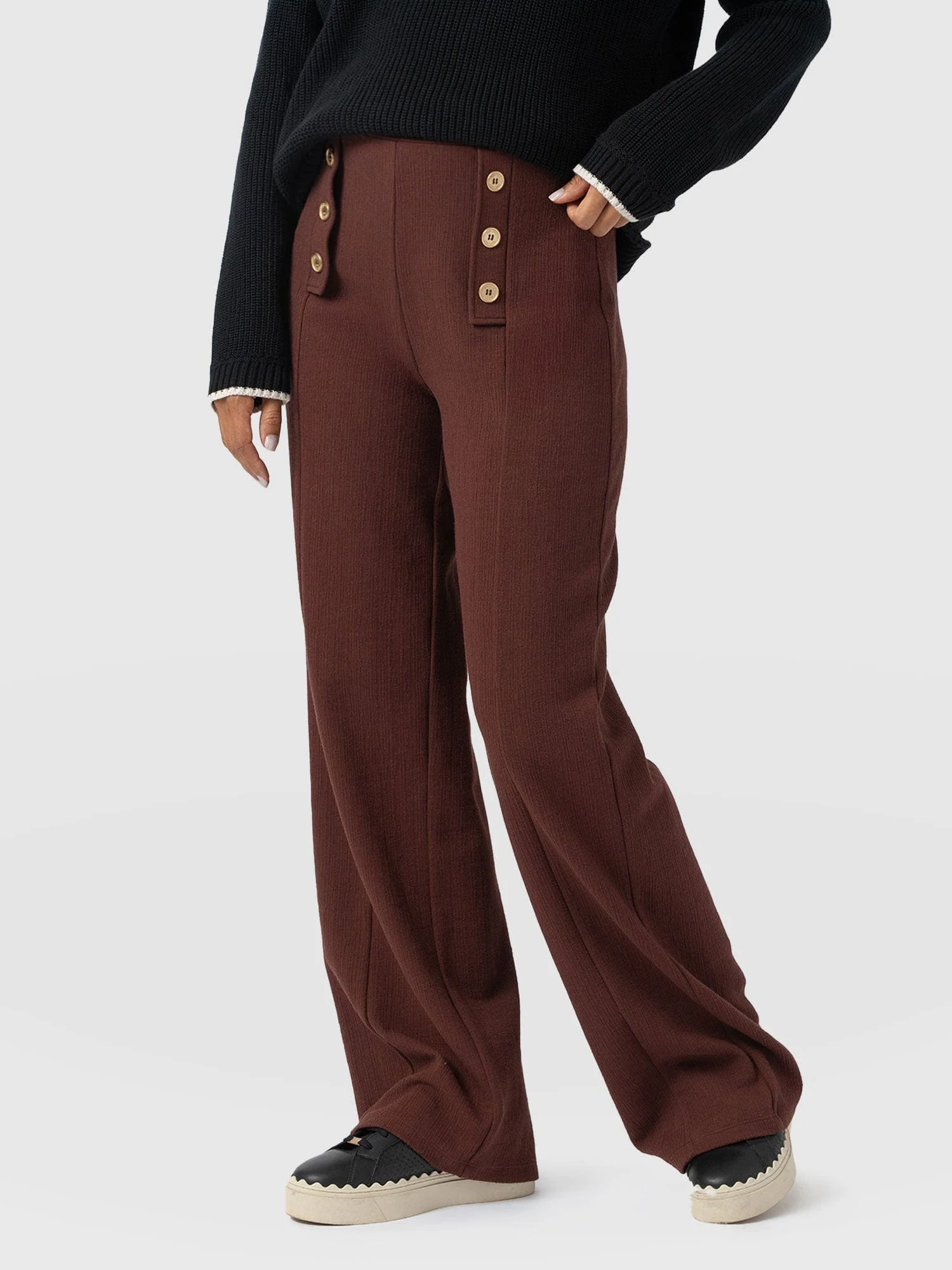 Chelsea Pant - Maroon Textured - Image 4
