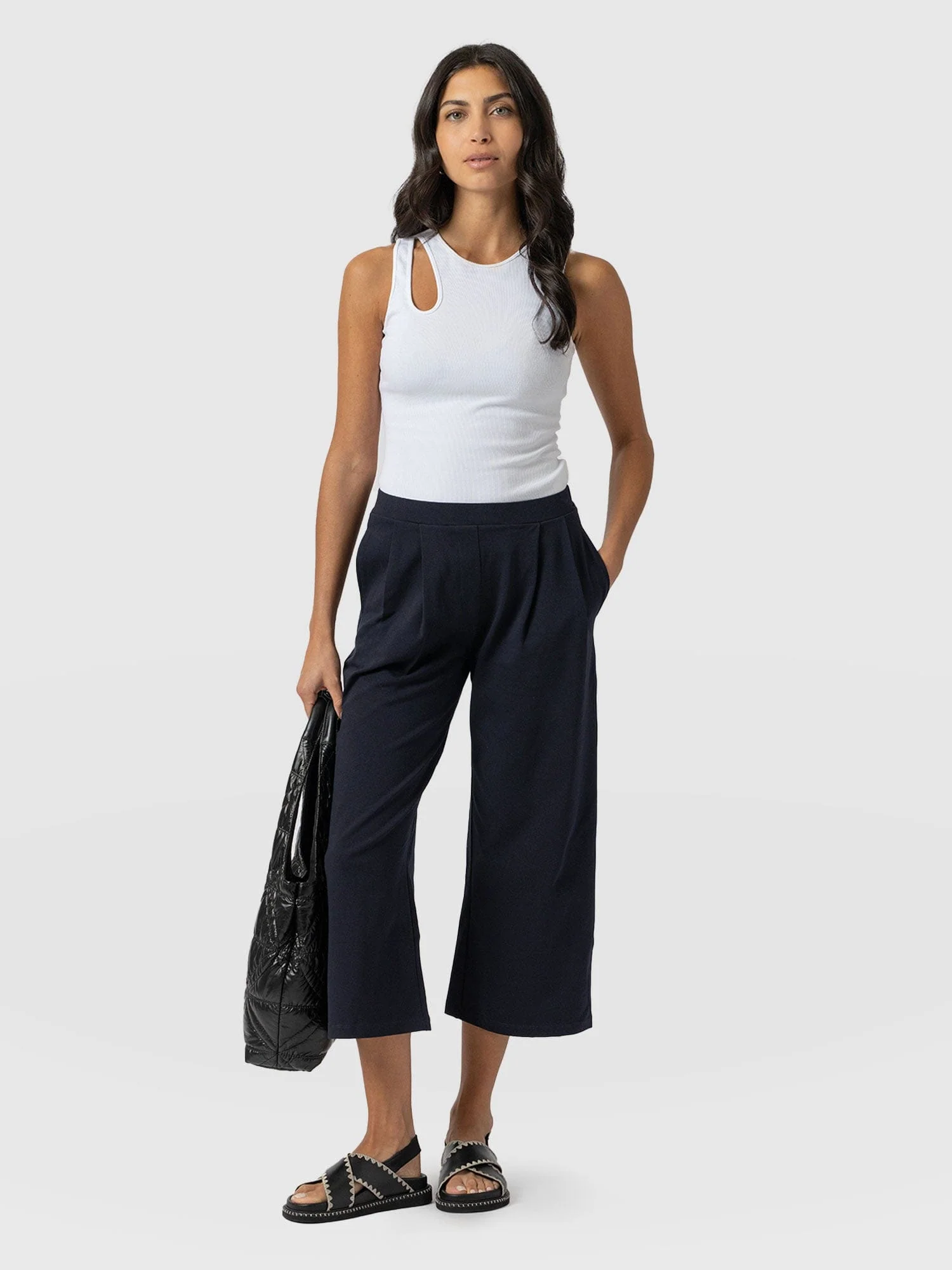 City Culotte - Navy Pleats - Image 2