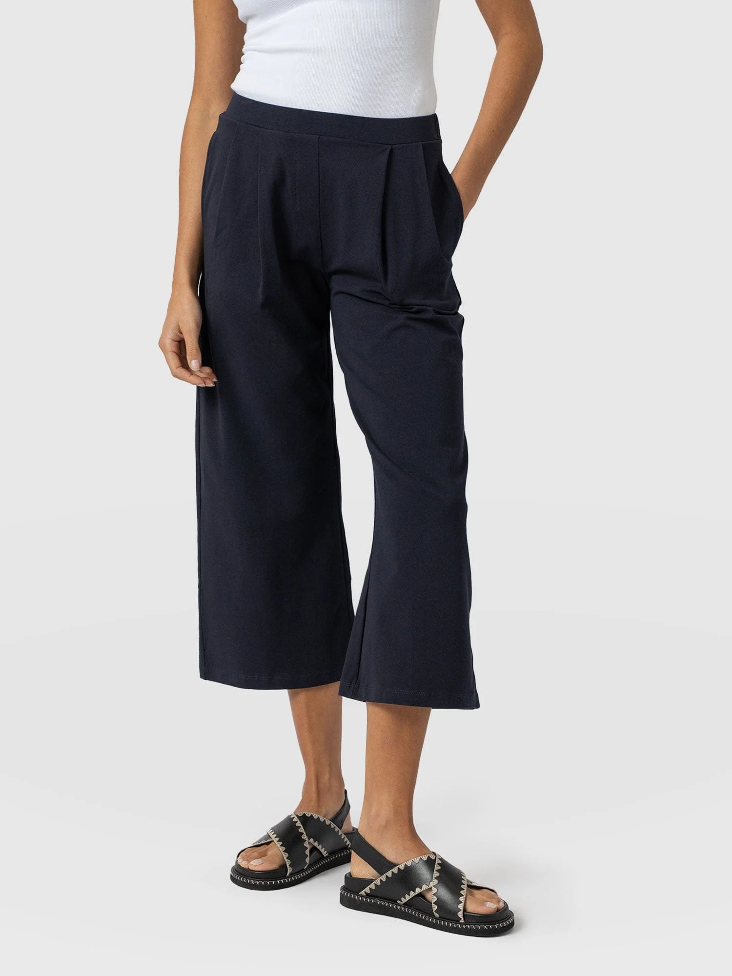 City Culotte - Navy Pleats - Image 3