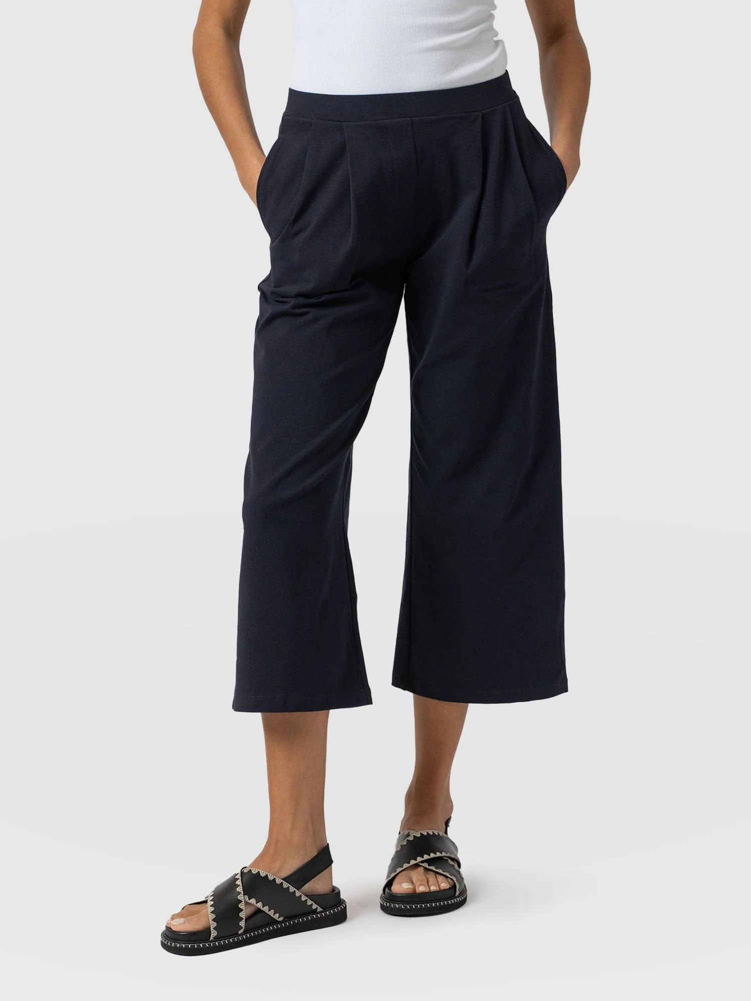 City Culotte - Navy Pleats - Image 4
