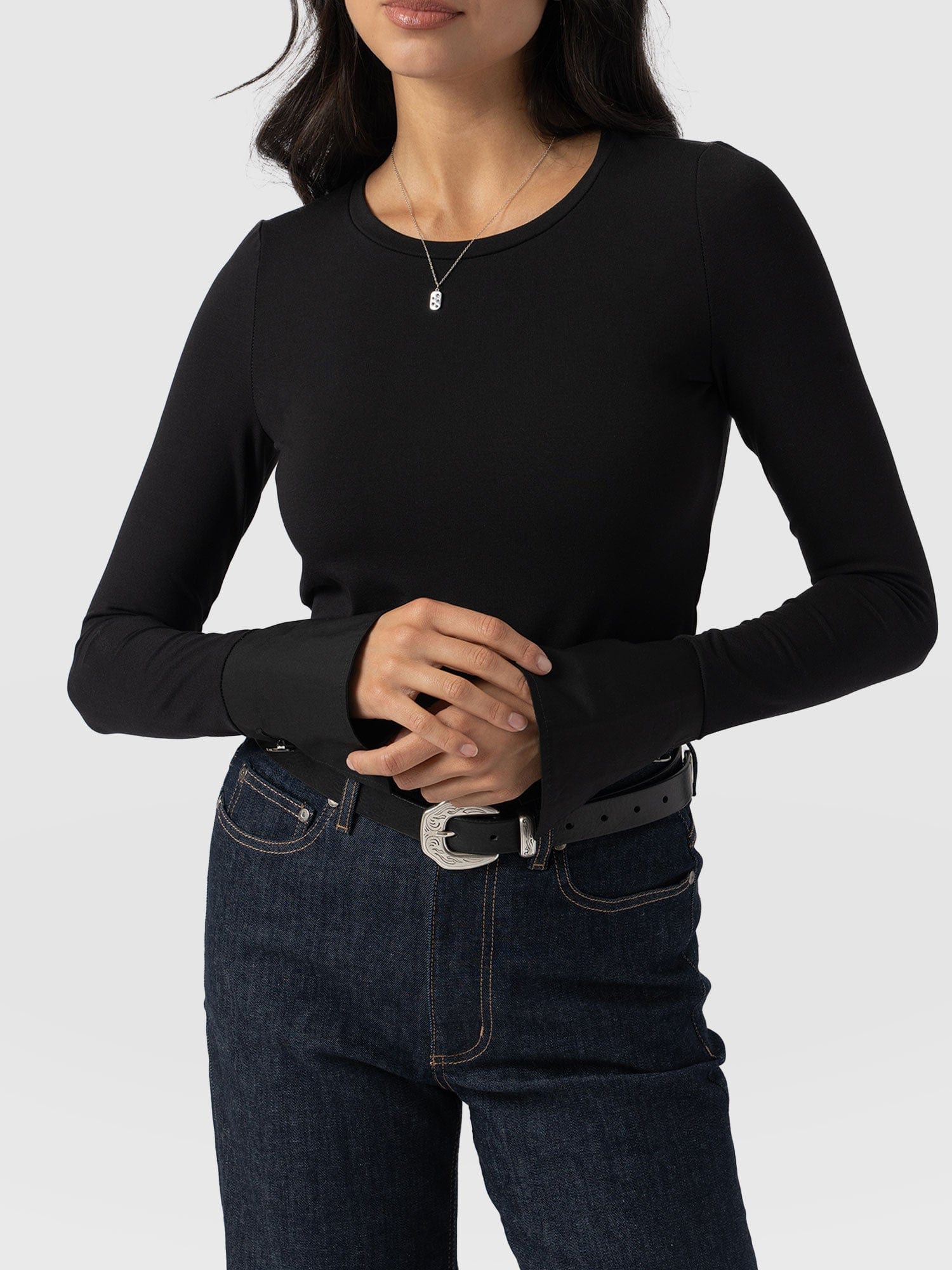 Connie Cuff Tee - Black - Image 3