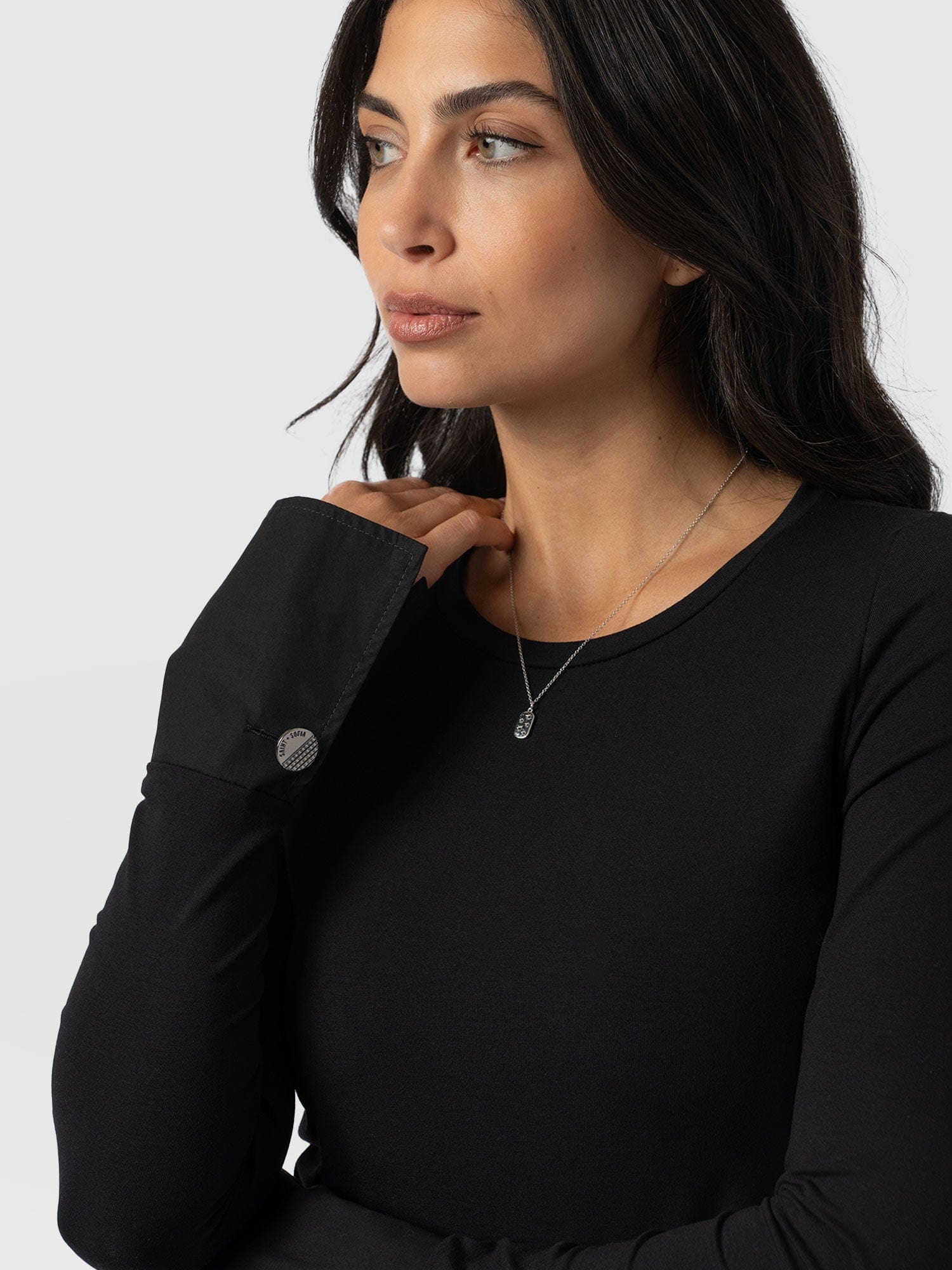 Connie Cuff Tee - Black - Image 4
