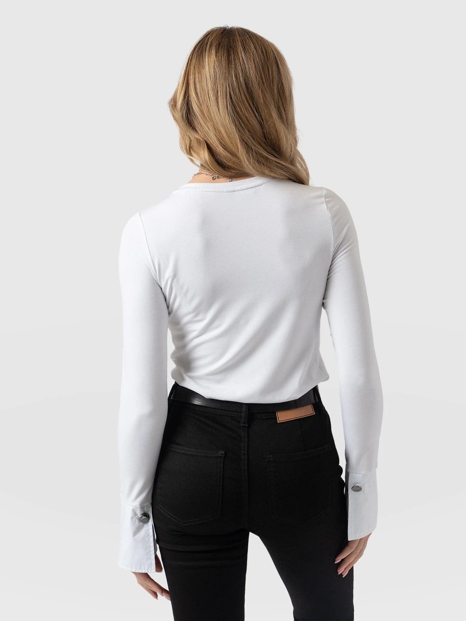 Connie Cuff Tee - White - Image 6