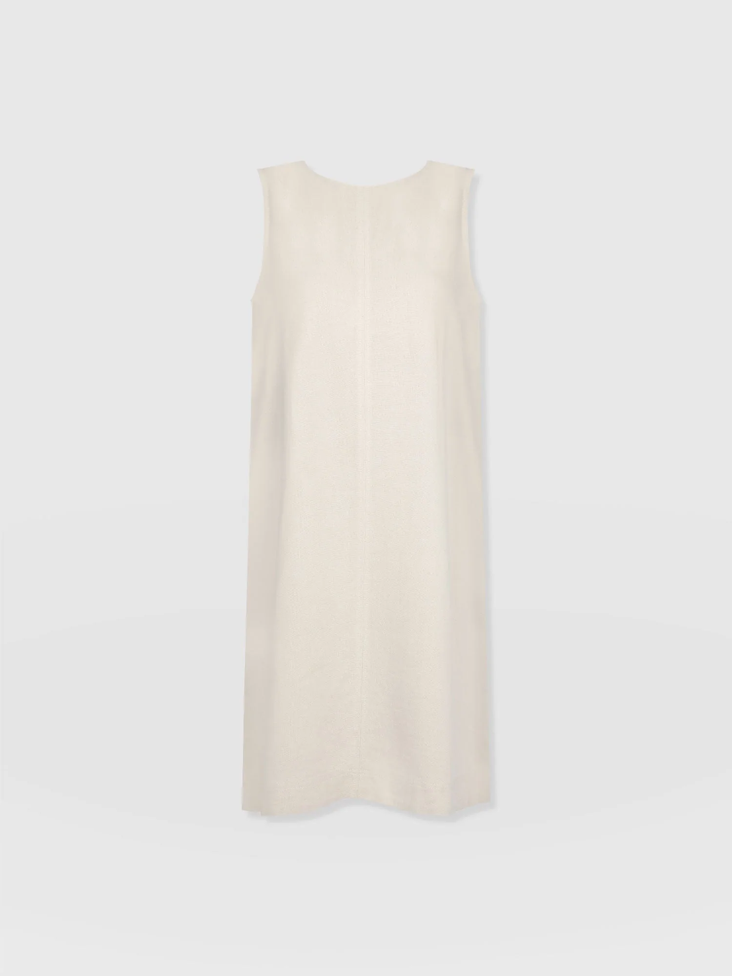 Corinne Linen Shift Dress - Oatmeal - Image 7