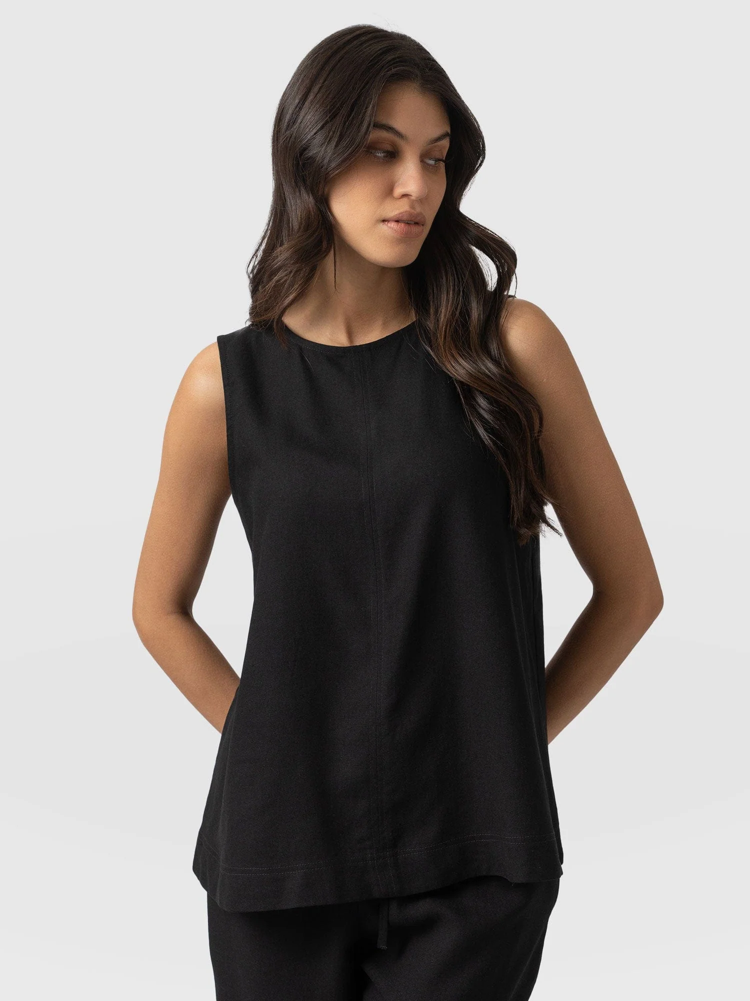 Corinne Linen Tunic - Black - Image 2