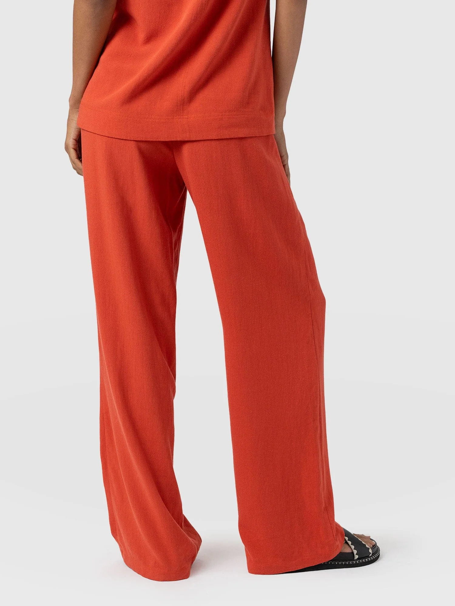 Corinne Wide Leg Linen Pant - Burnt Orange - Image 5