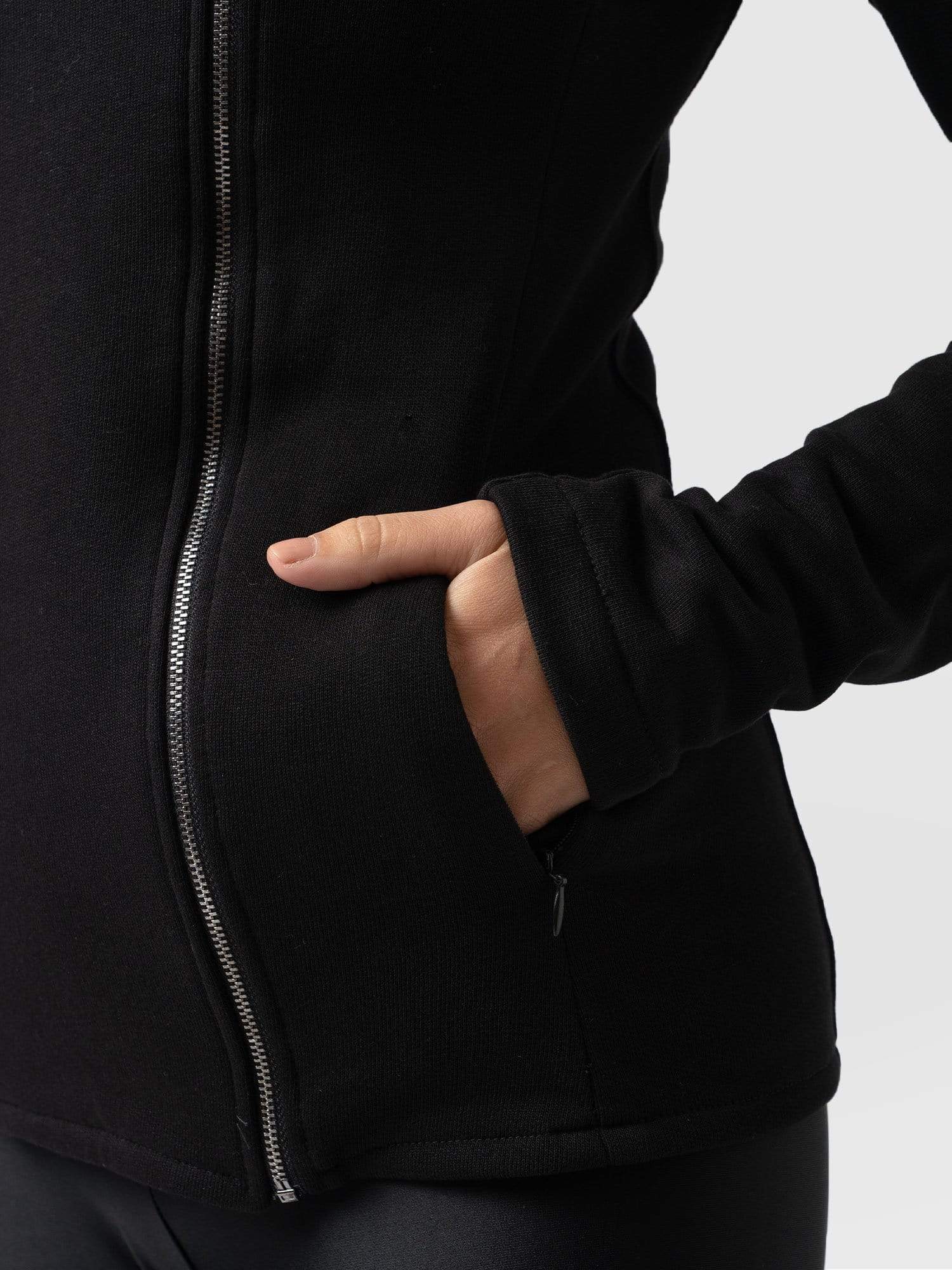 Cotton Biker Jacket - Black - Image 6