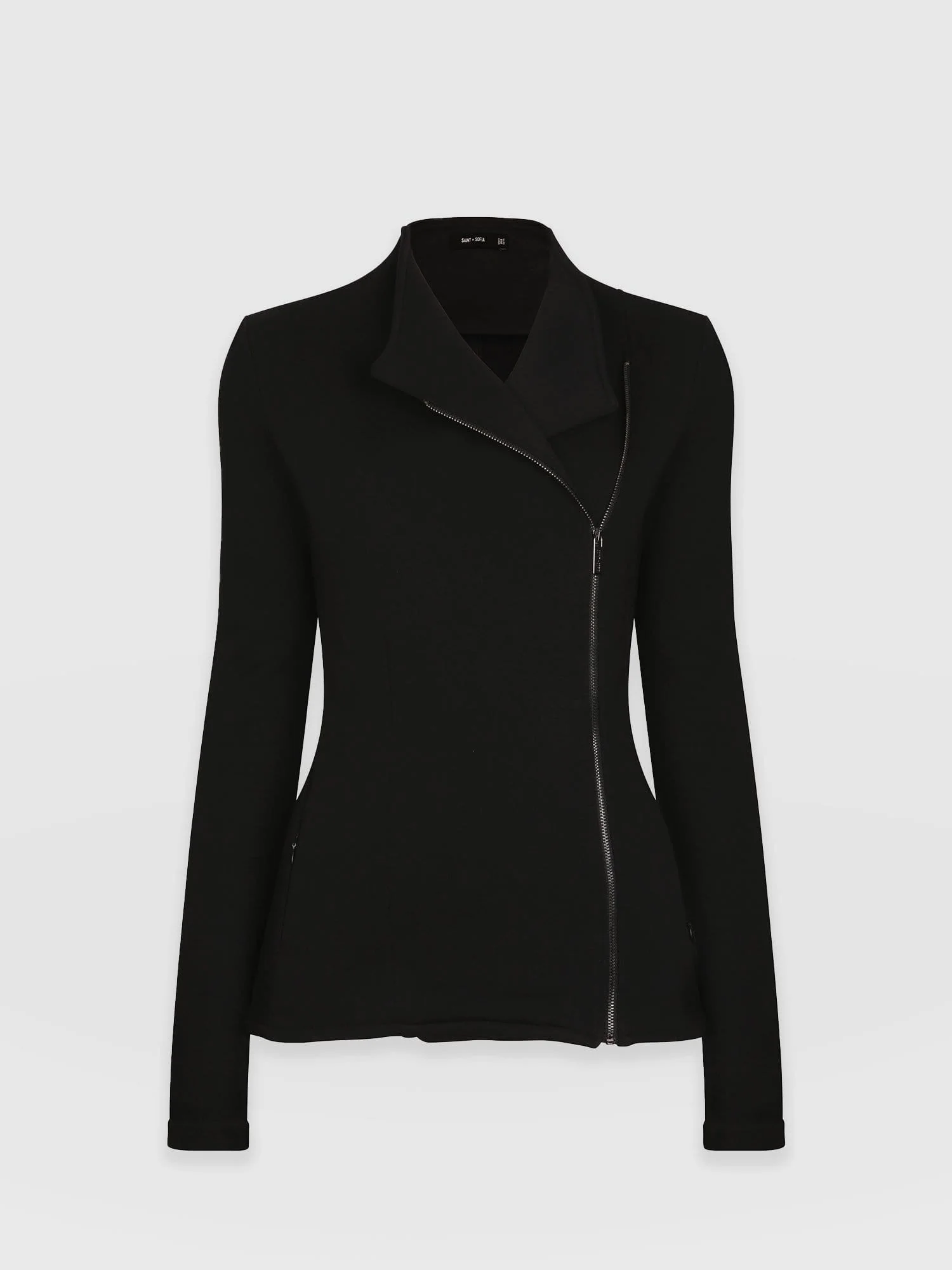 Cotton Biker Jacket - Black - Image 7