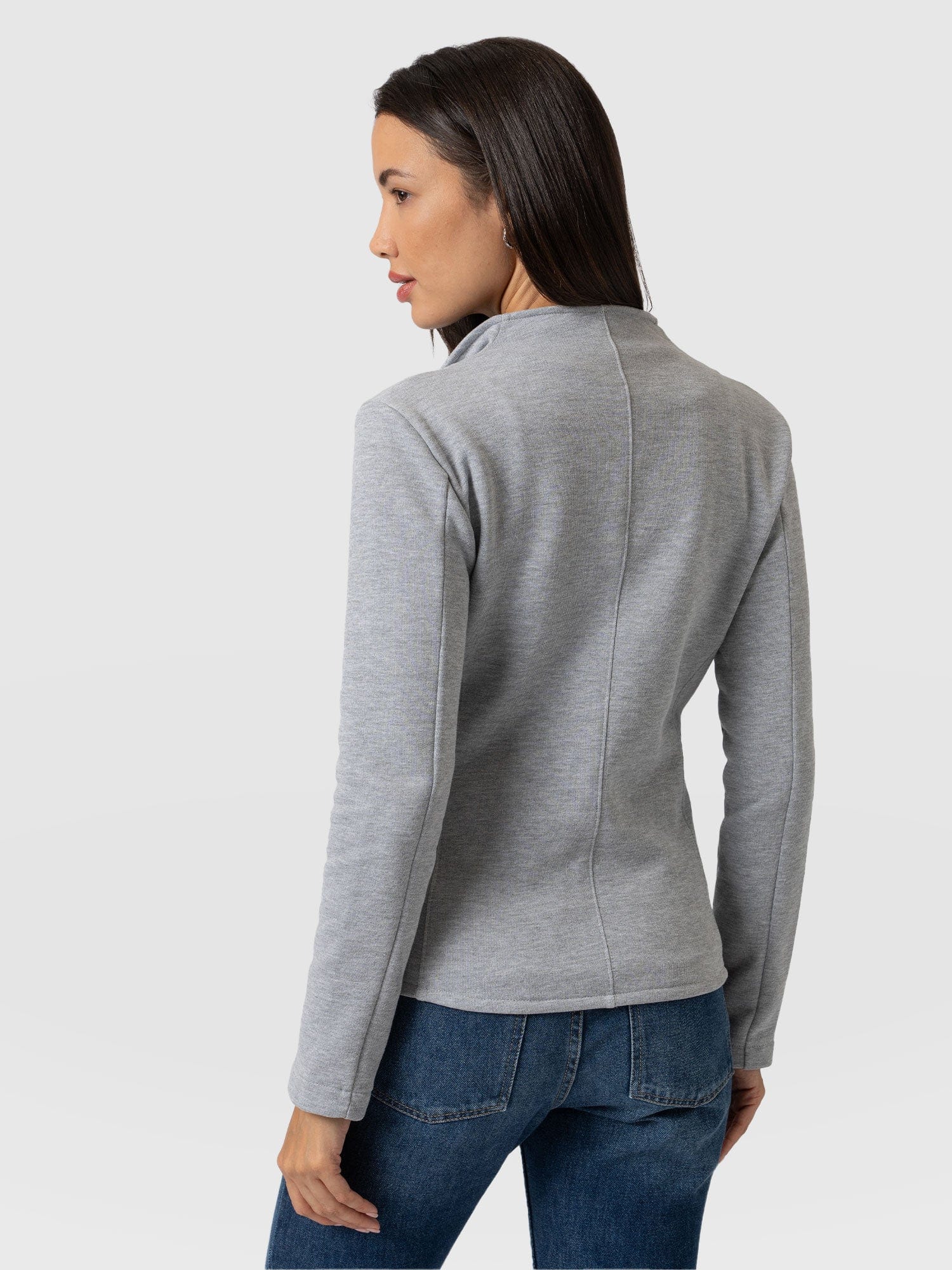 Cotton Biker Jacket - Grey - Image 6