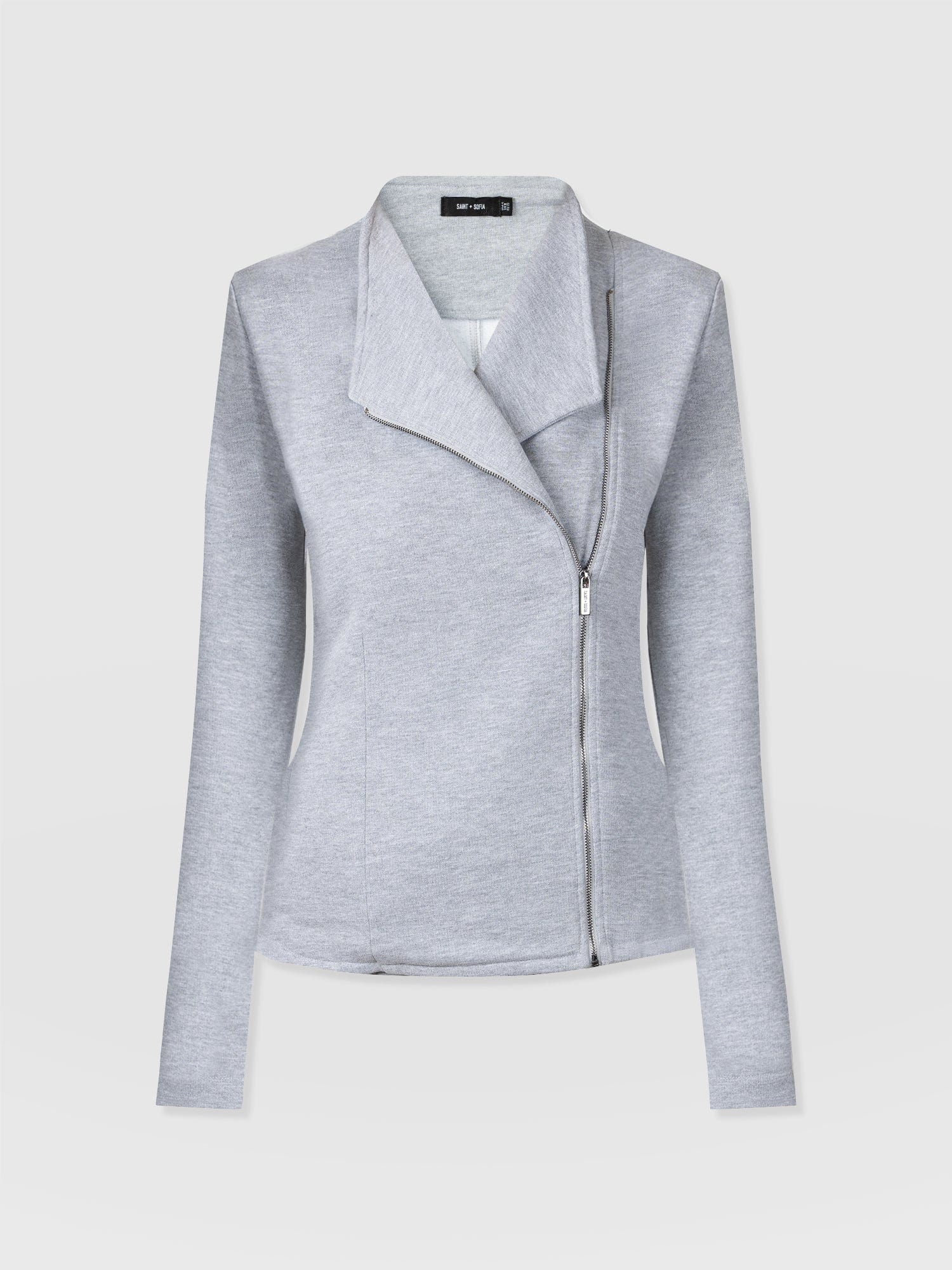 Cotton Biker Jacket - Grey - Image 7
