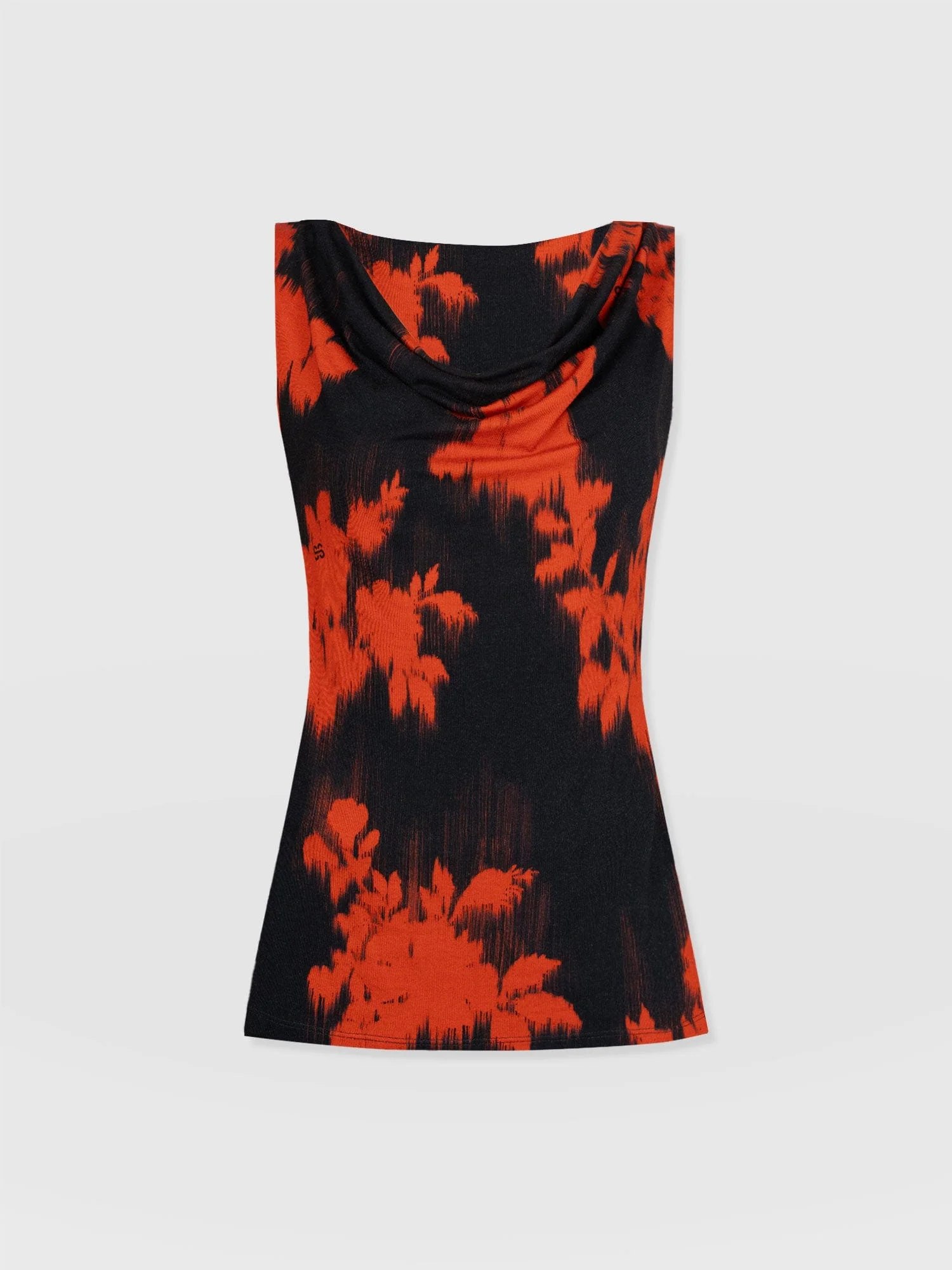 Cowl Neck Cami - Orange Fade Floral - Image 7