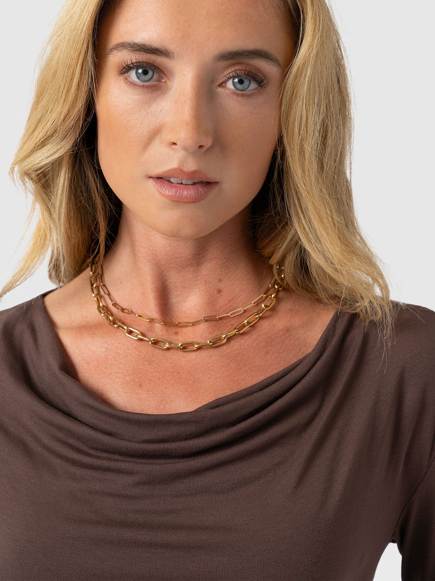 Cowl Neck Tee Long Sleeve - Maroon - Image 4