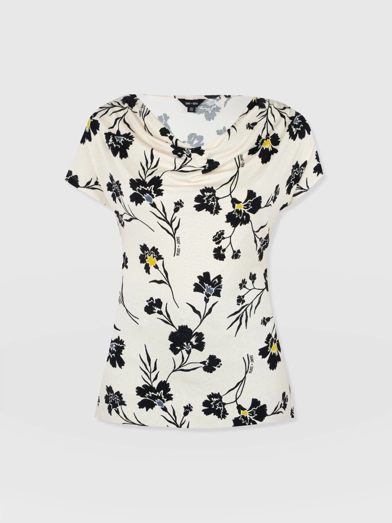 Cowl Neck Tee - White Spring Floral - Image 7