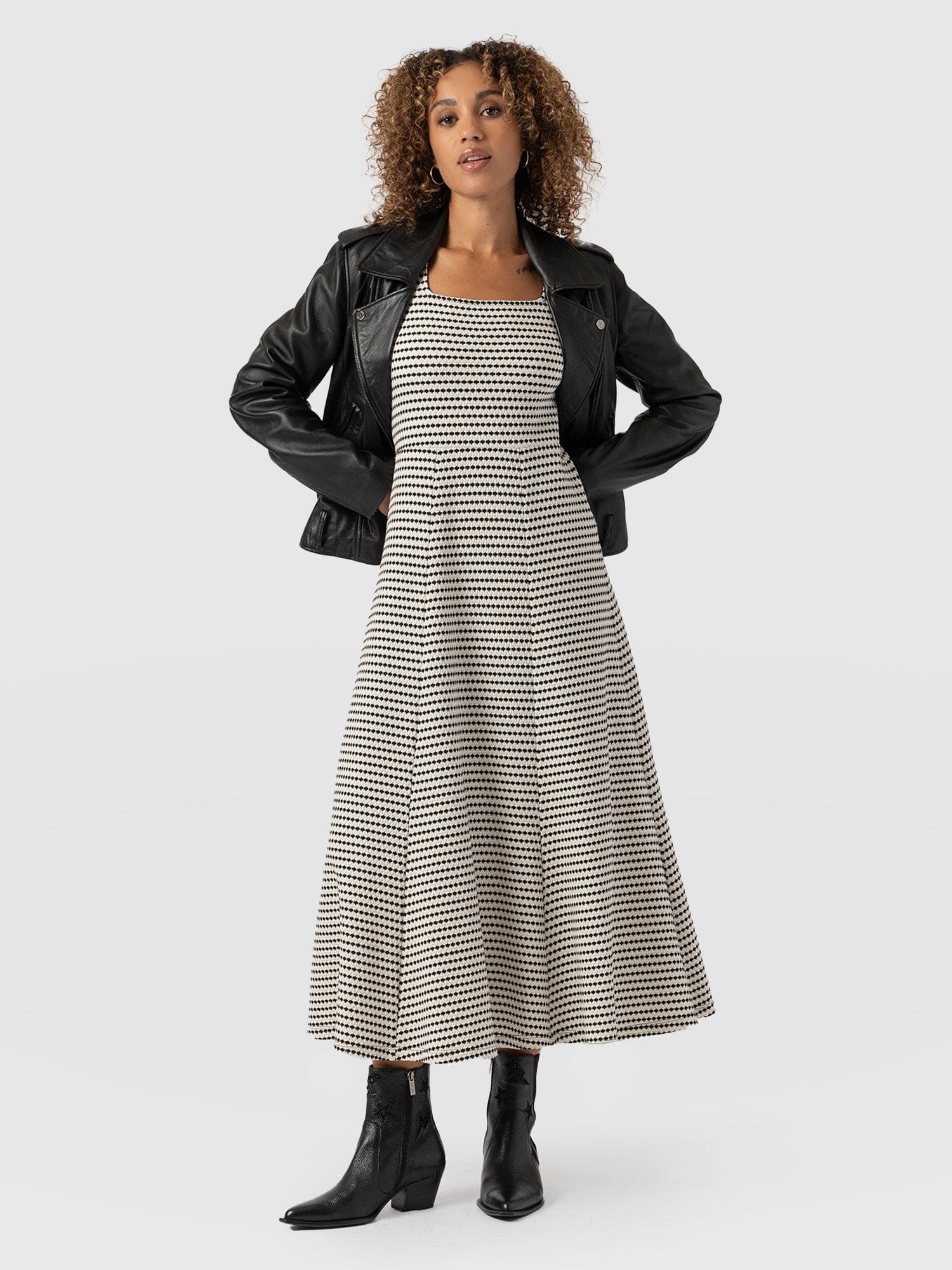 Darcey Flared Dress - Jacquard - Image 2