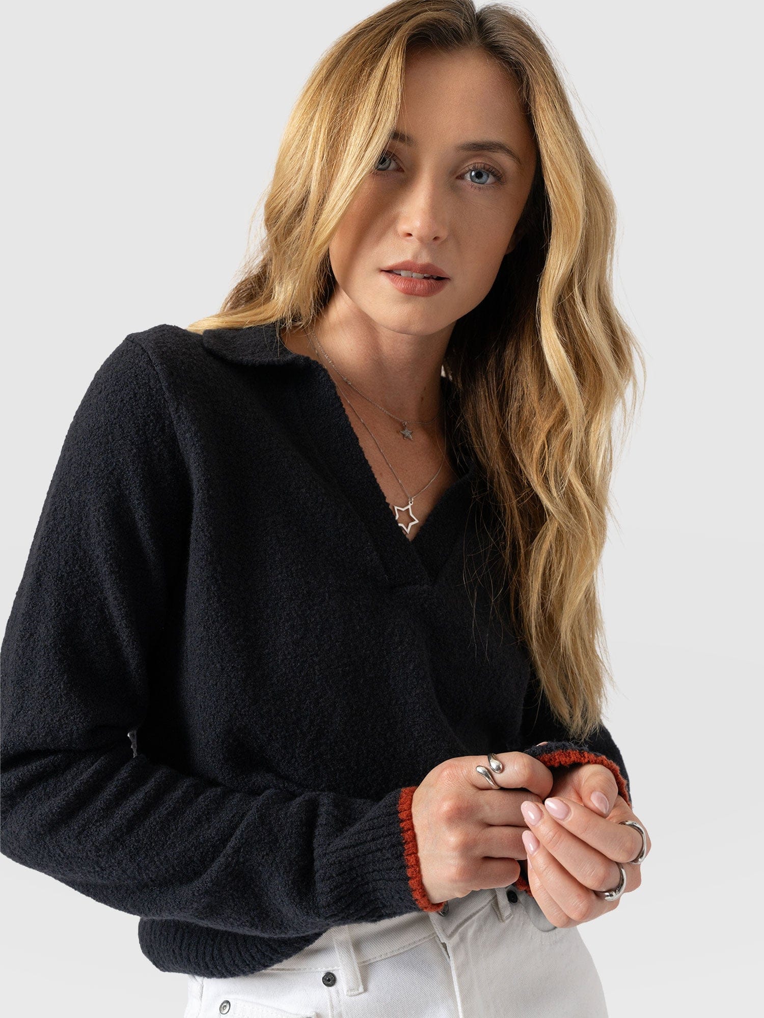 Delphi Polo Knit - Black - Image 3