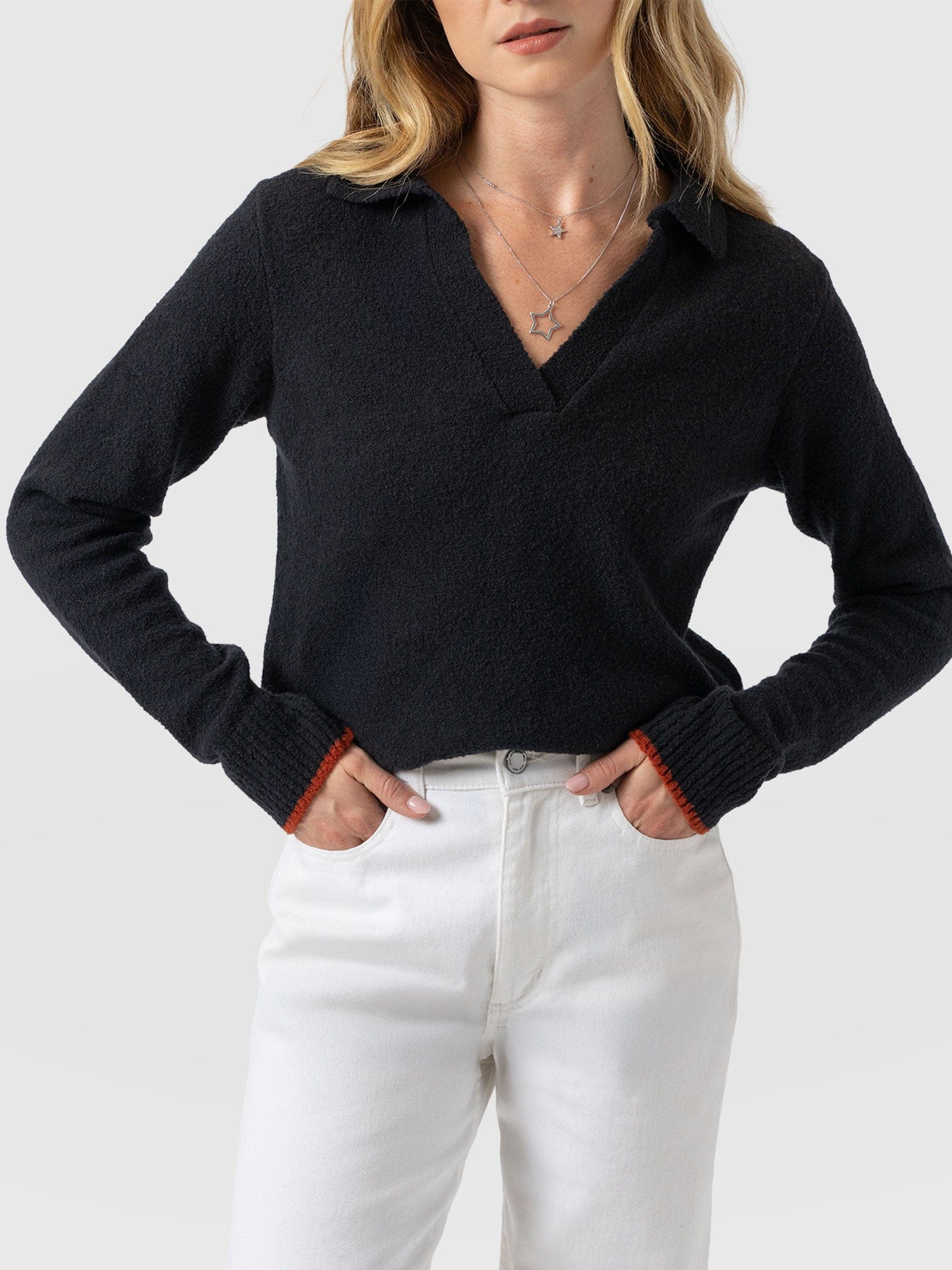 Delphi Polo Knit - Black - Image 4