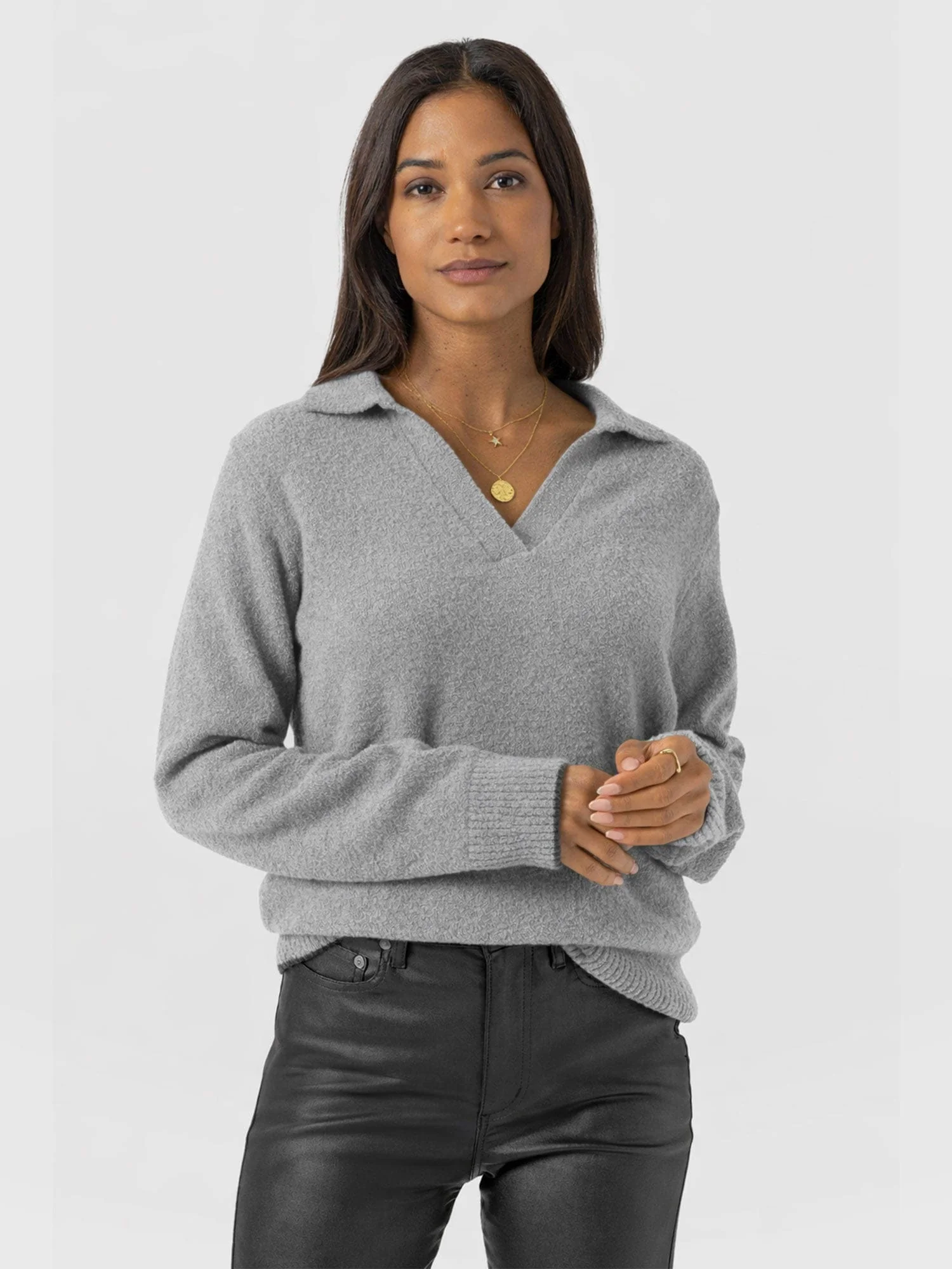Delphi Polo Knit - Grey - Image 2