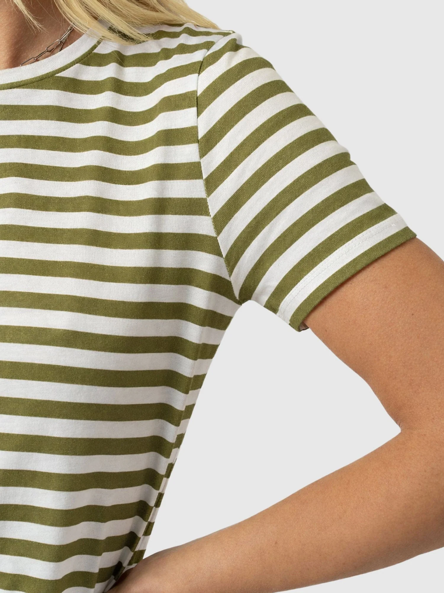Easy T - Shirt Midi Dress - Green Stripe - Image 4