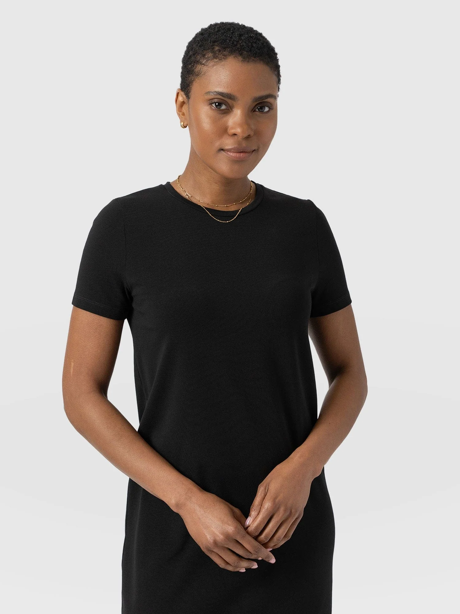 Easy T-Shirt Midi Dress - Black - Image 3