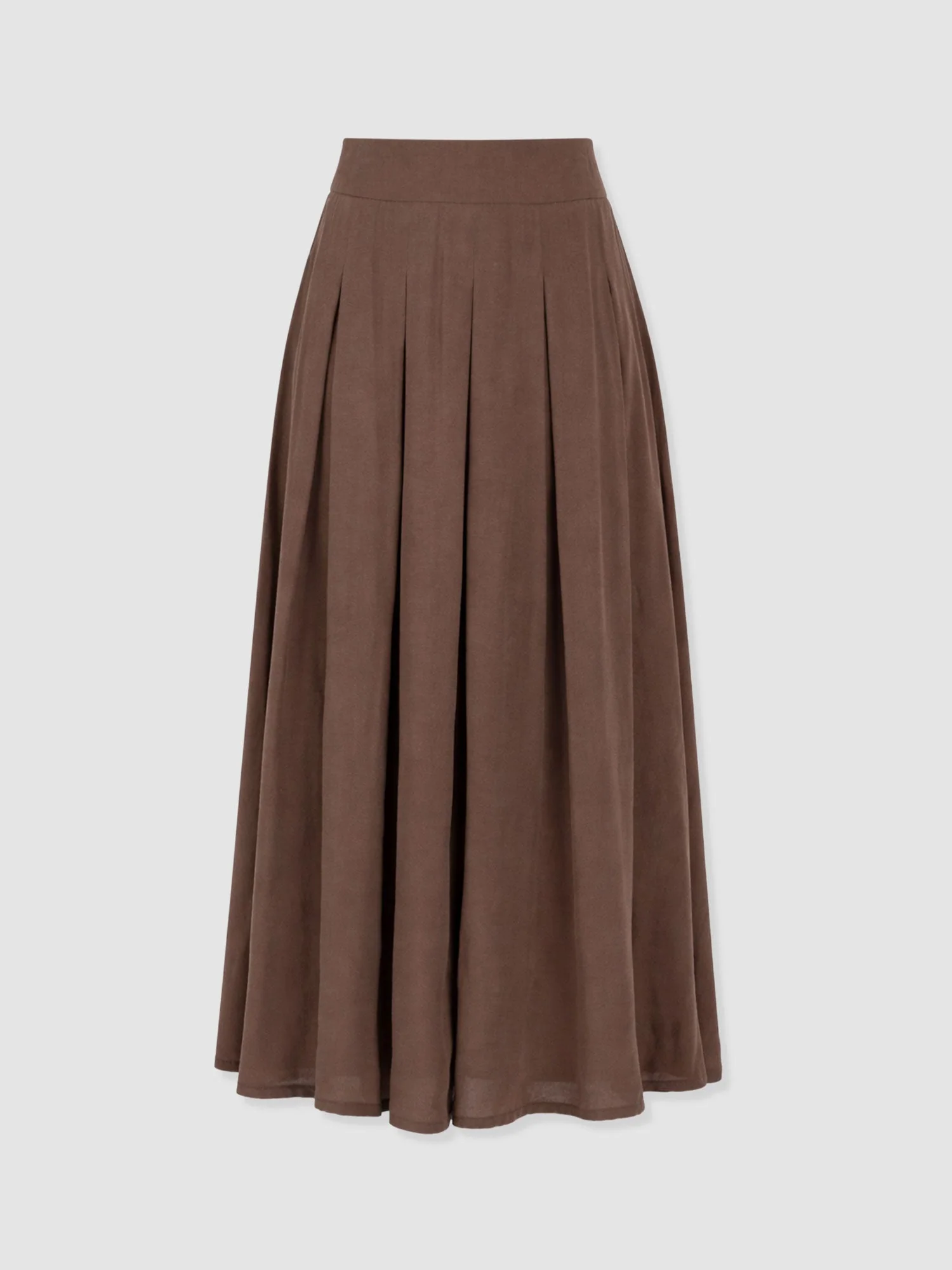 Eliza Pleated Skirt - Brown - Image 7