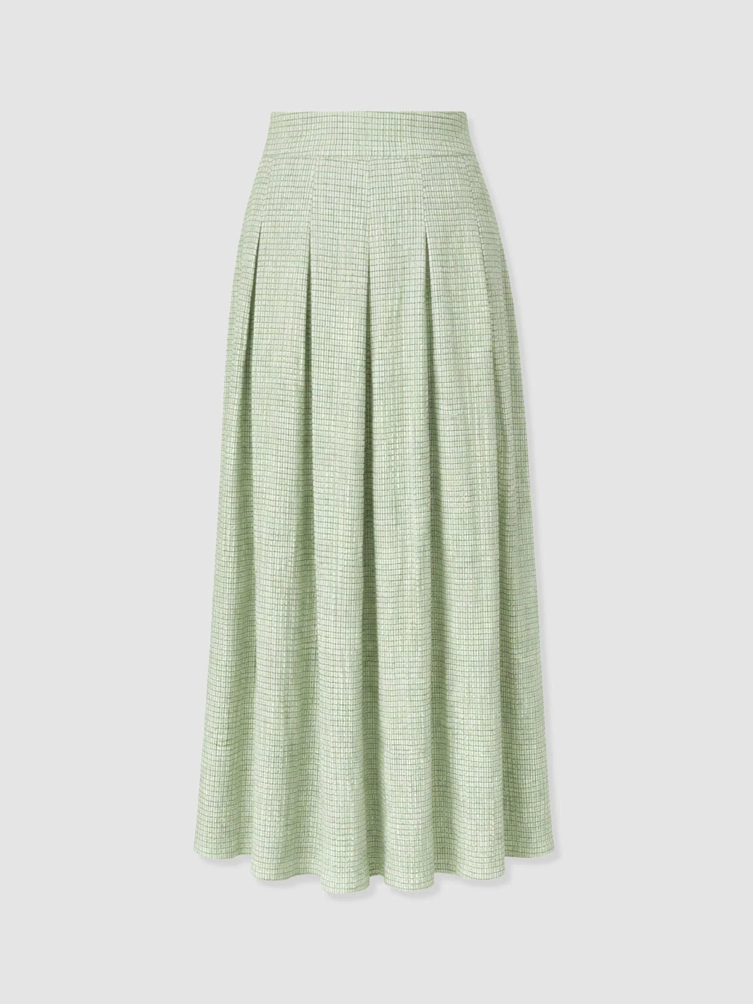 Eliza Pleated Skirt - Mint Gingham - Image 7