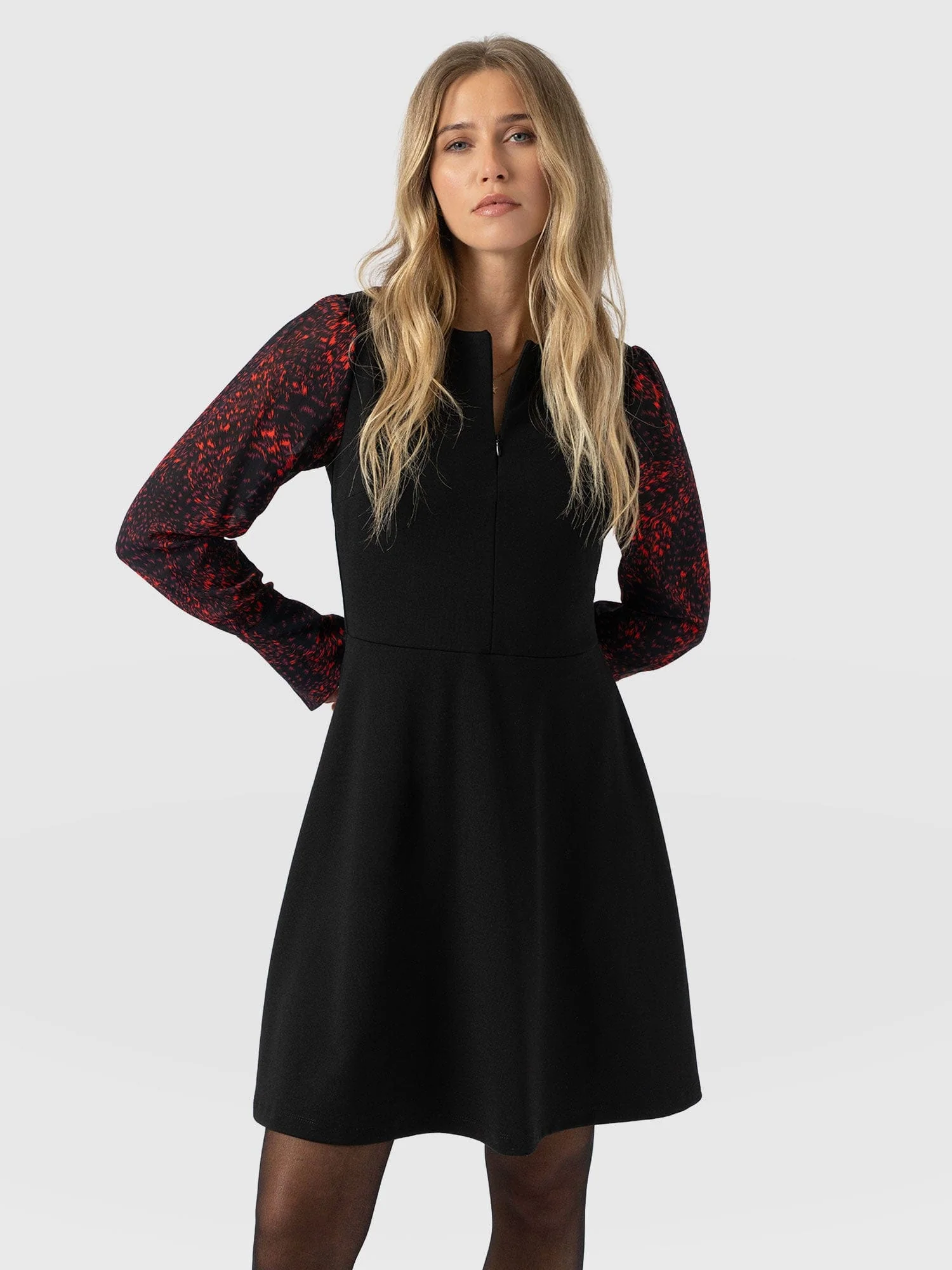 Ella Fit & Flare Dress - Red Fade Spot - Image 2