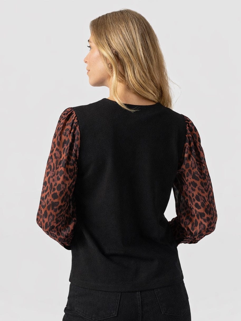 Ella Zip Up Top - Brown Leopard - Image 6