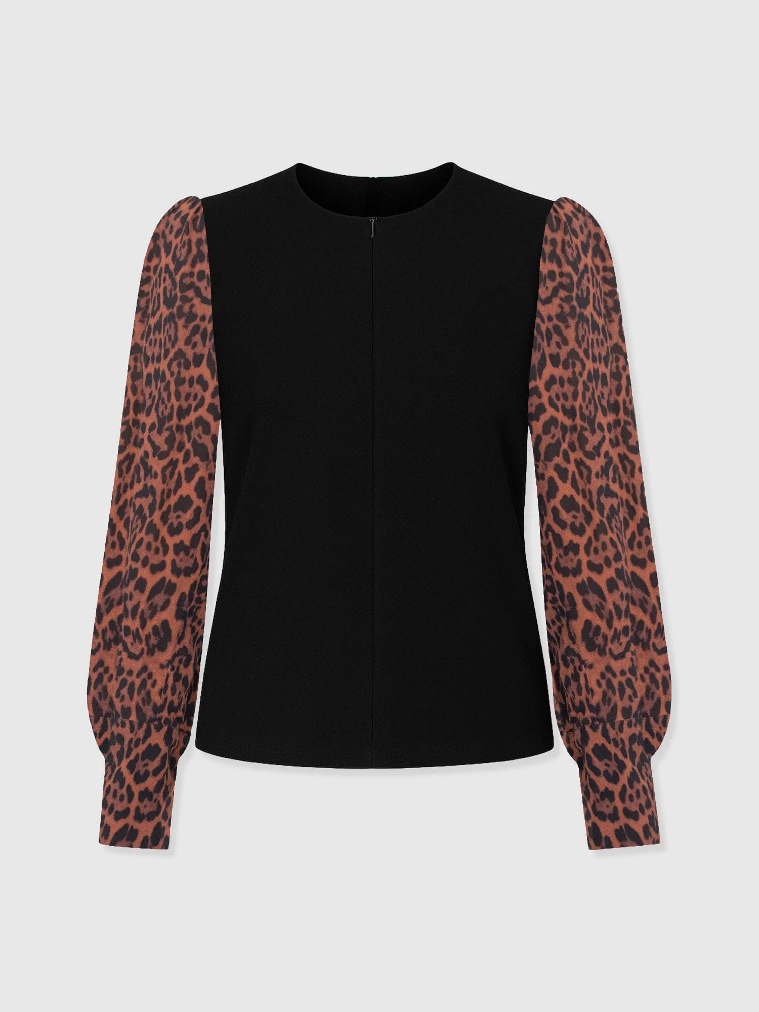 Ella Zip Up Top - Brown Leopard - Image 7