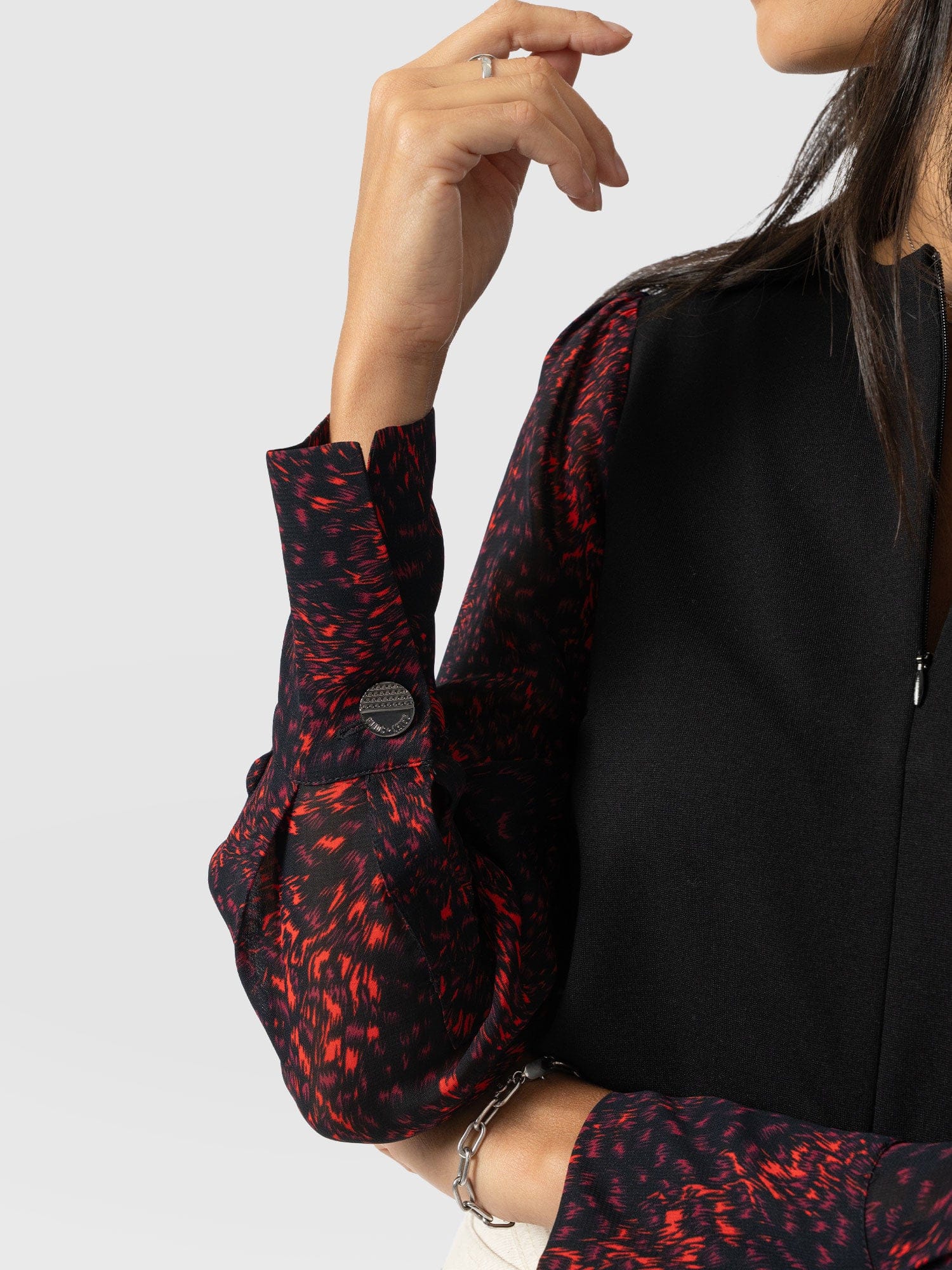 Ella Zip Up Top - Red Fade Spot - Image 4