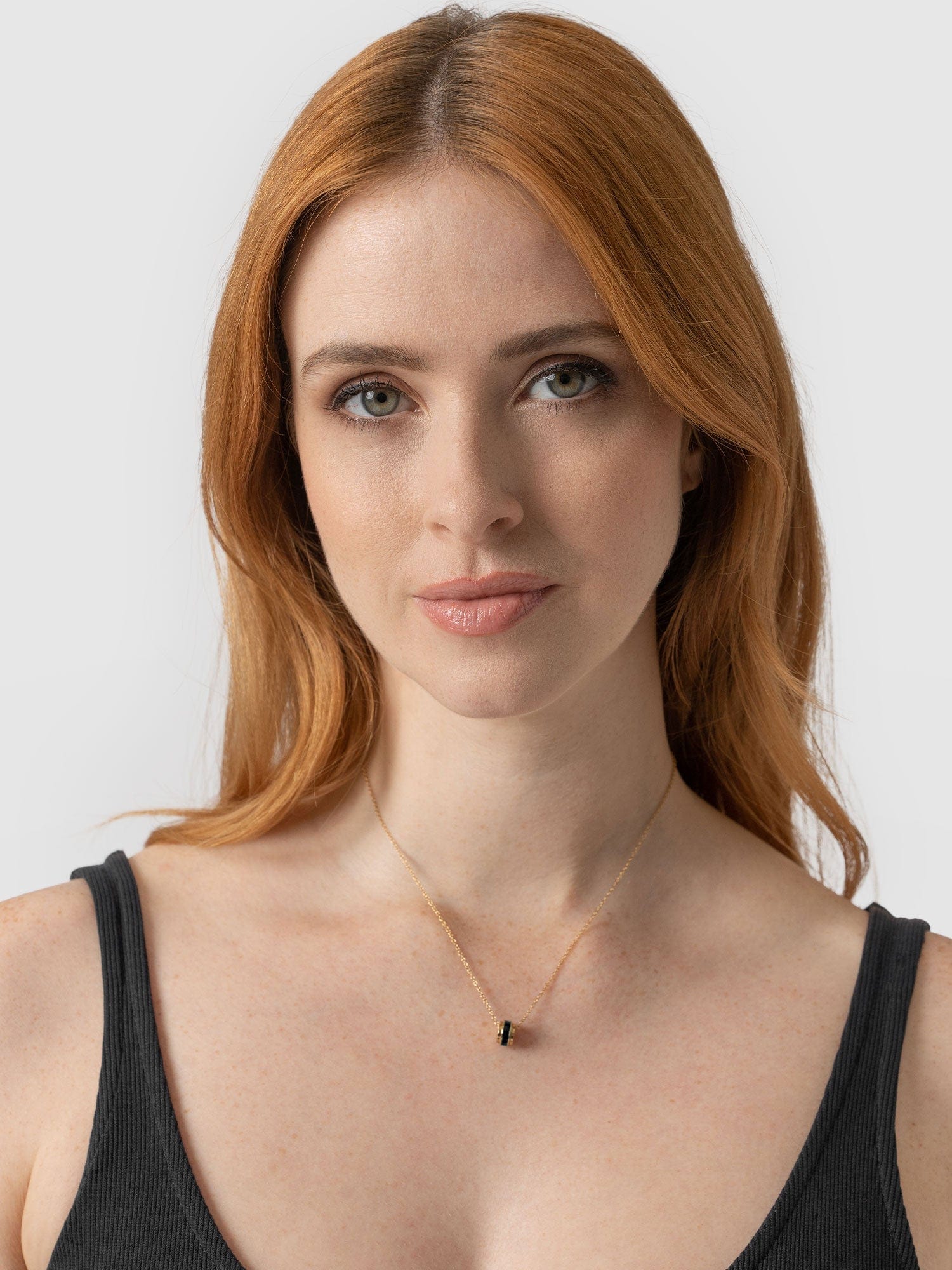 Enamel Stripe Charm Necklace - Gold/Black - Image 3