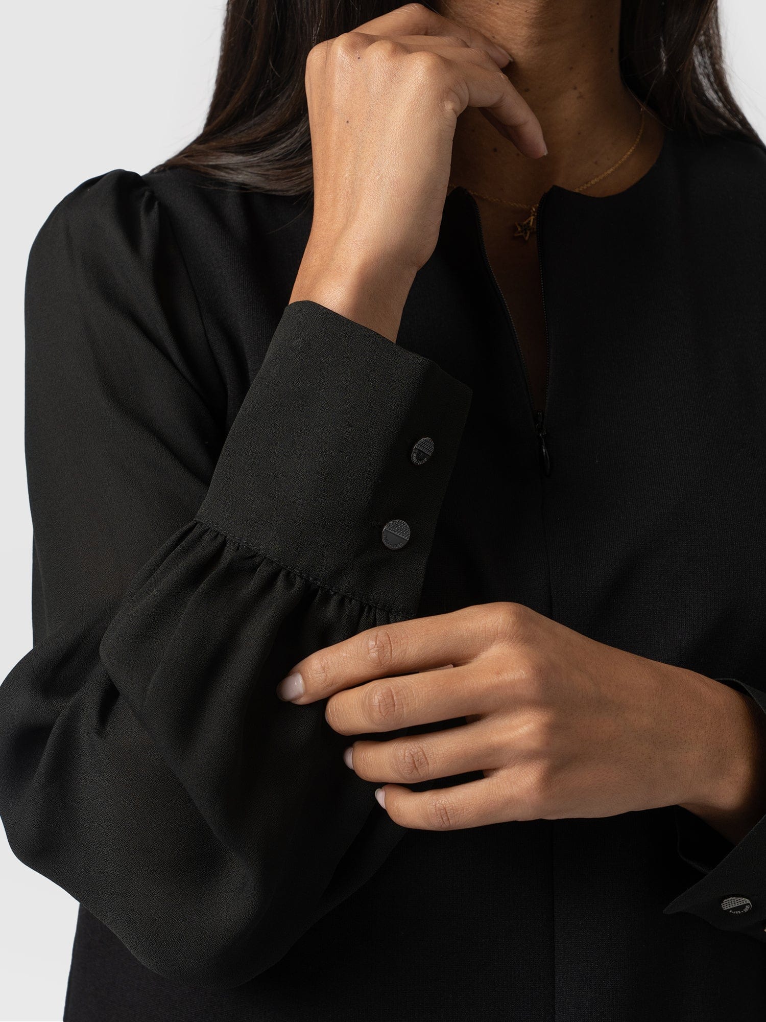 Esme Zip Up Top - Black - Image 4