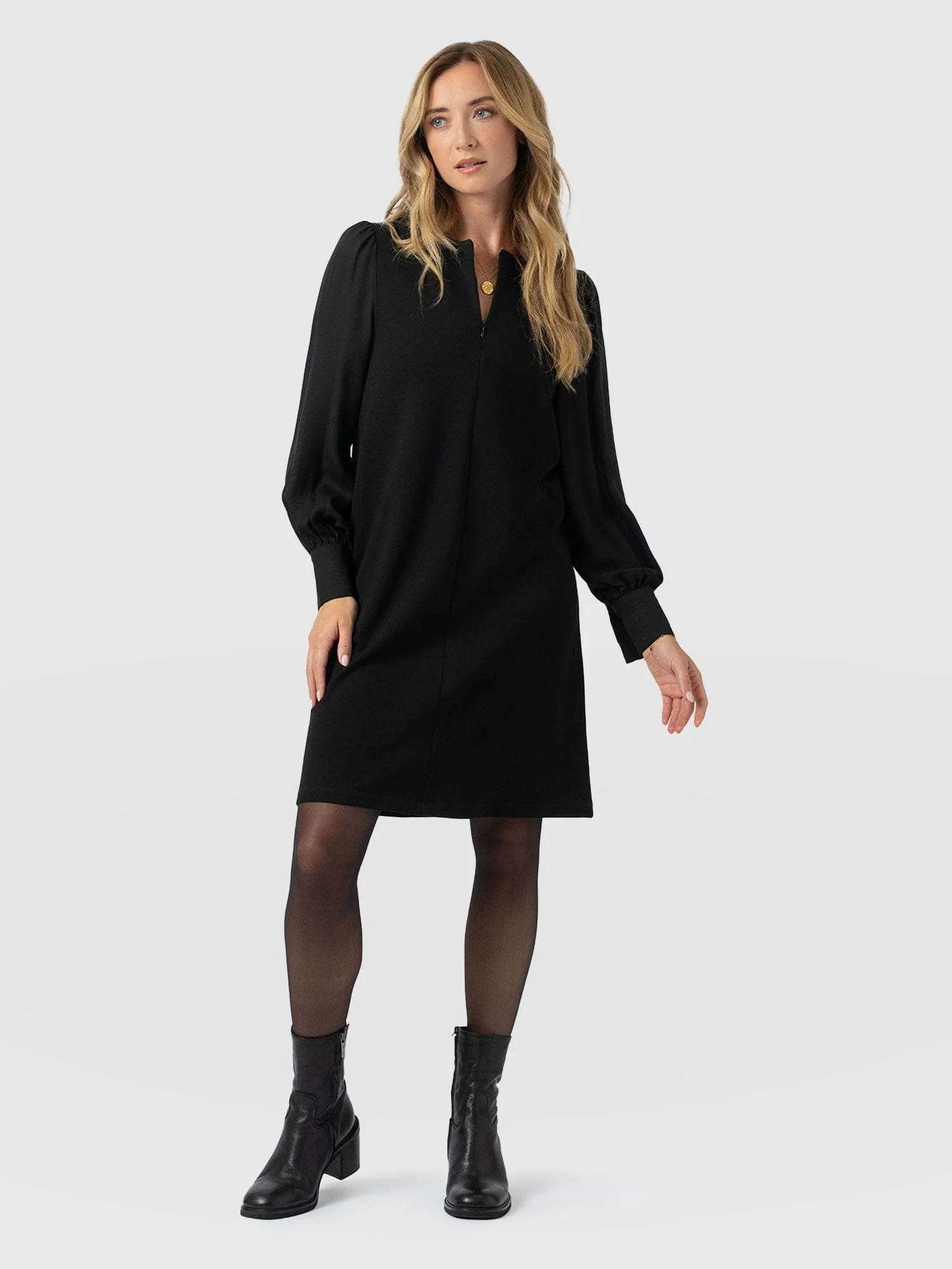 Esme Zip Up Dress - Black - Image 2