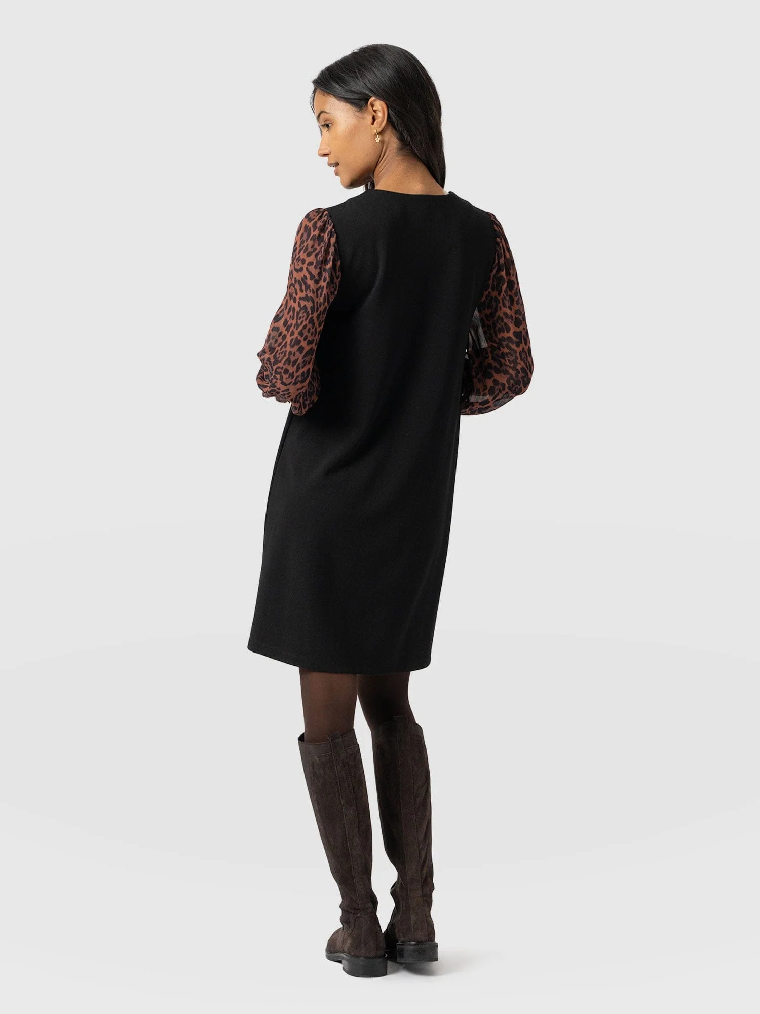 Esme Zip Up Dress - Brown Leopard - Image 6