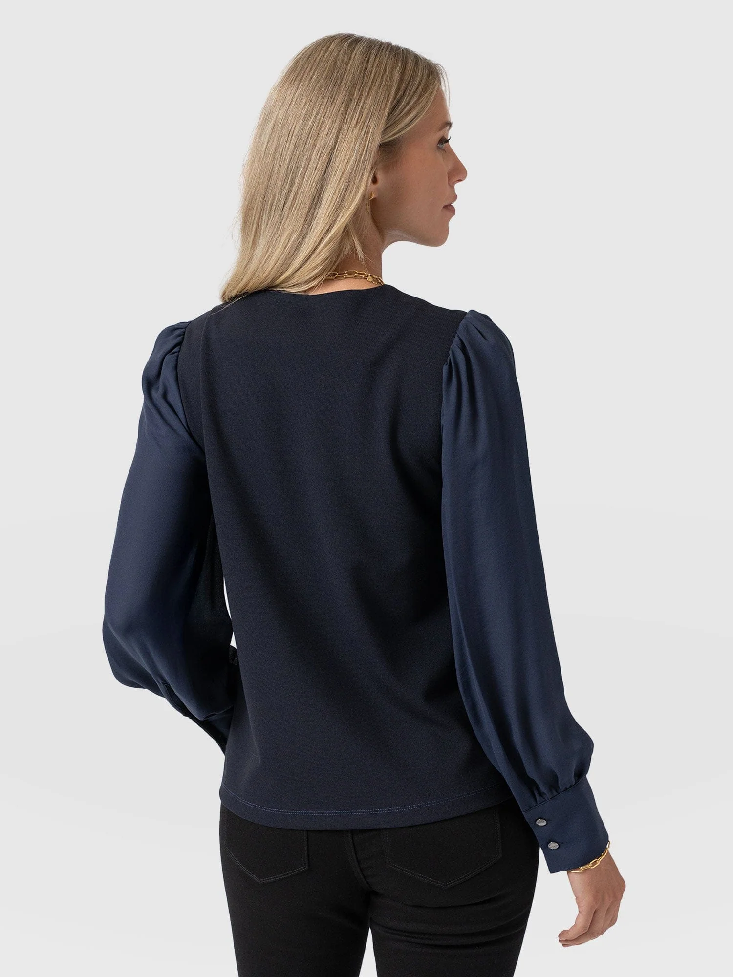 Esme Zip Up Top - Navy - Image 6