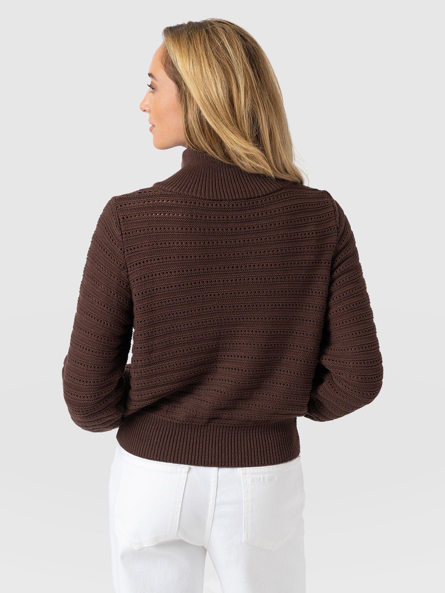 Ester Quarter Zip Knit - Chocolate - Image 6