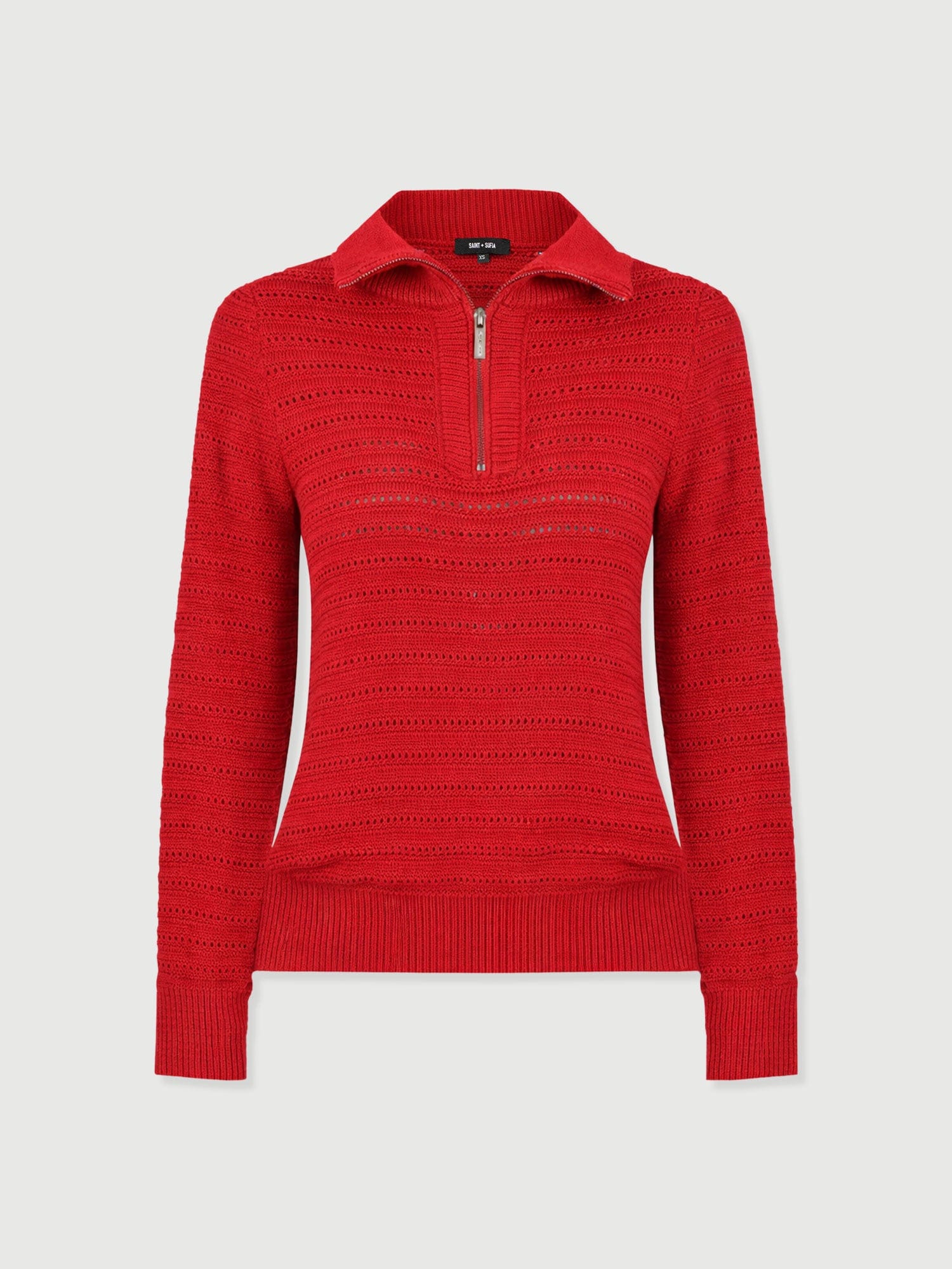 Ester Quarter Zip Knit - Red - Image 7