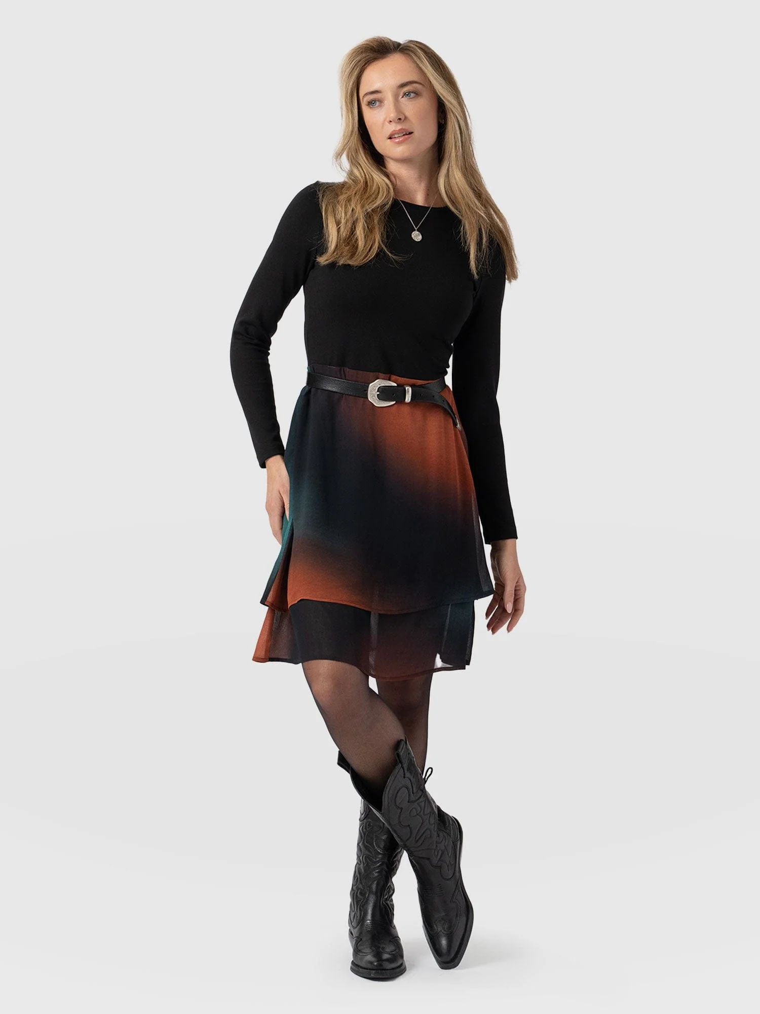 Etta Mini Layered Dress - Orange Coral - Image 2