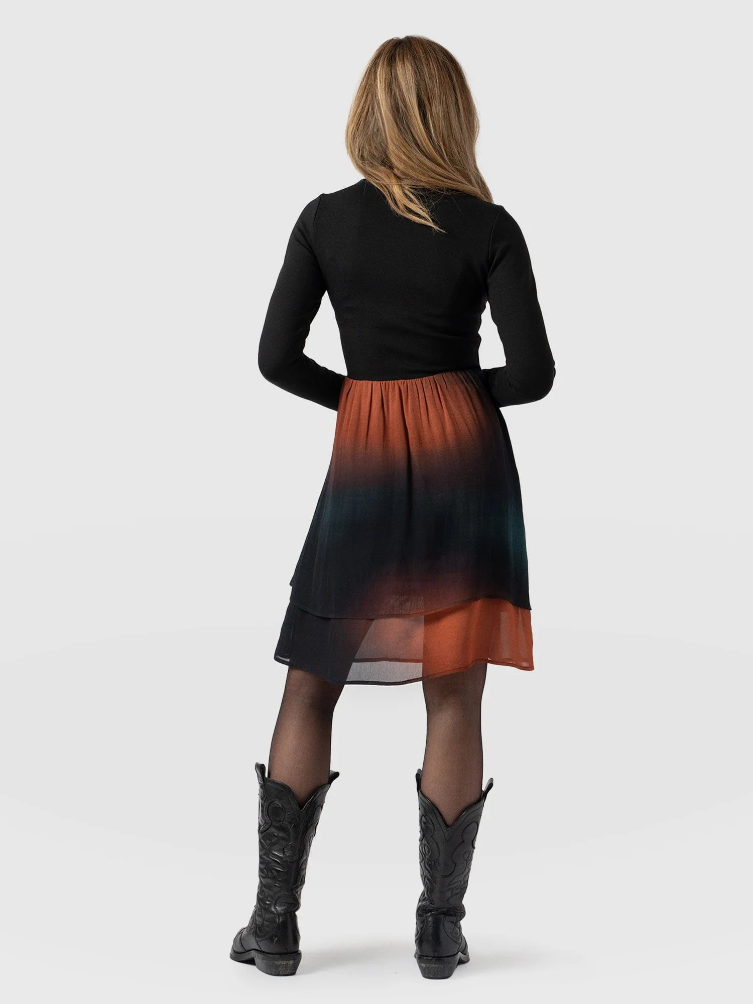 Etta Mini Layered Dress - Orange Coral - Image 5