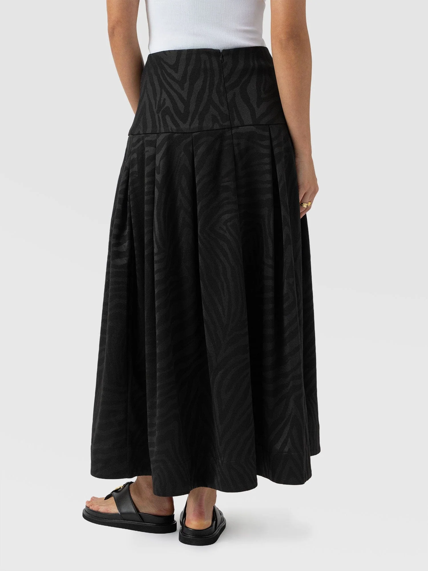 Everly Pleated Skirt - Black Zebra - Image 6
