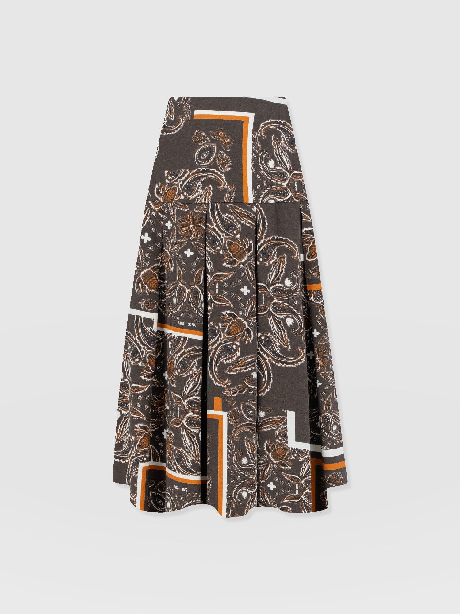 Everly Pleated Skirt - Brown Paisley - Image 7
