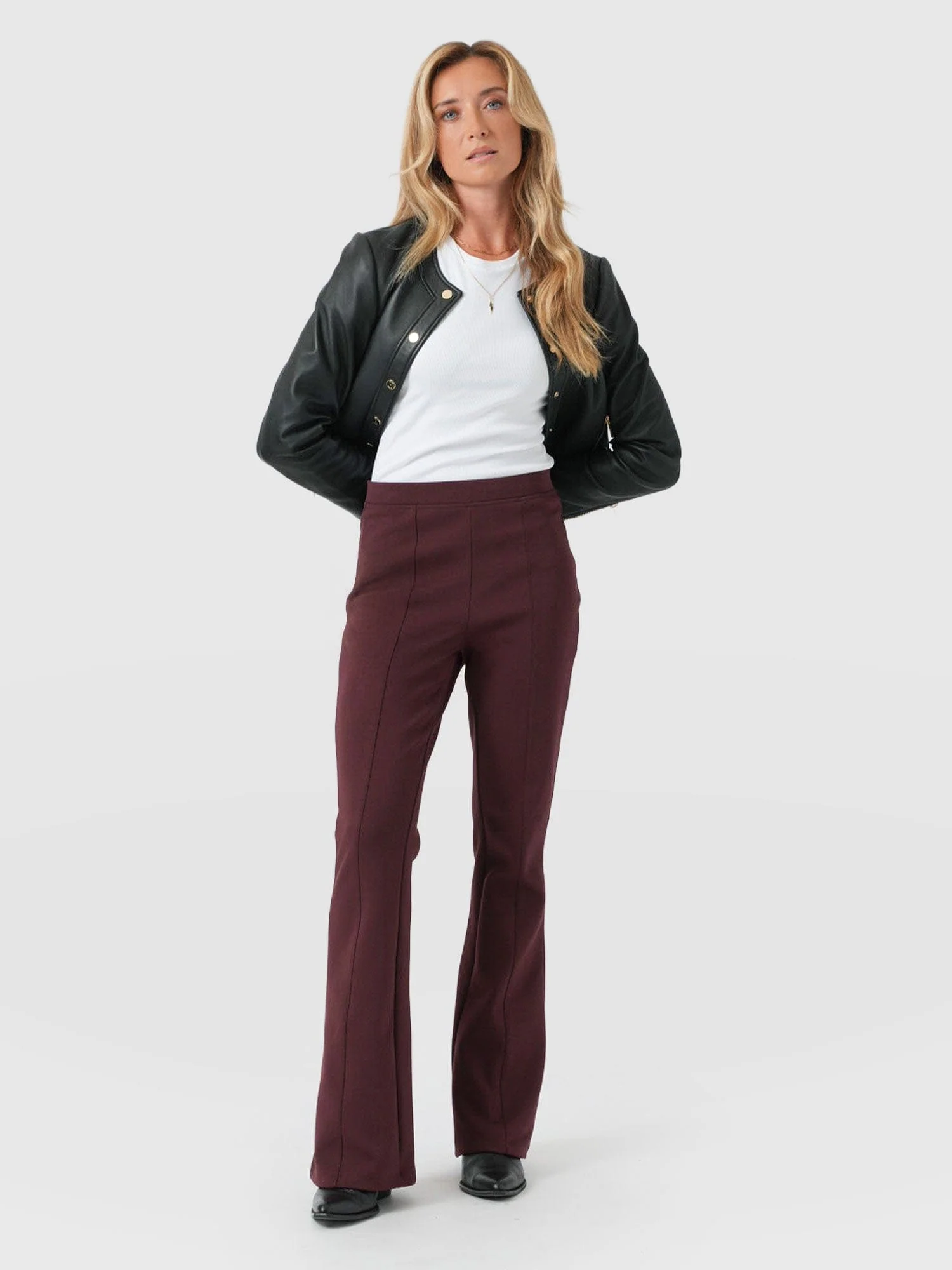 Fearne Flare Legging - Maroon - Image 5