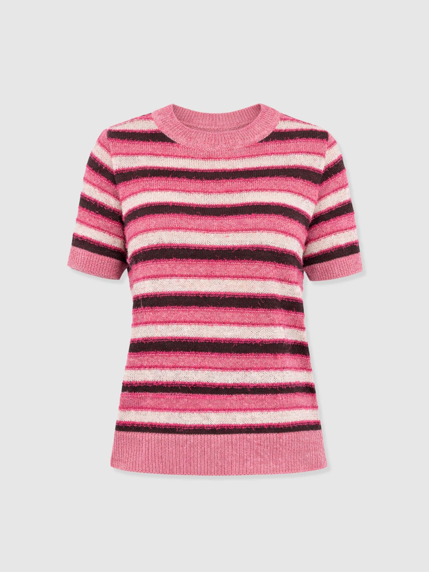 Fearne Knit Tee - Pink Stripe - Image 7