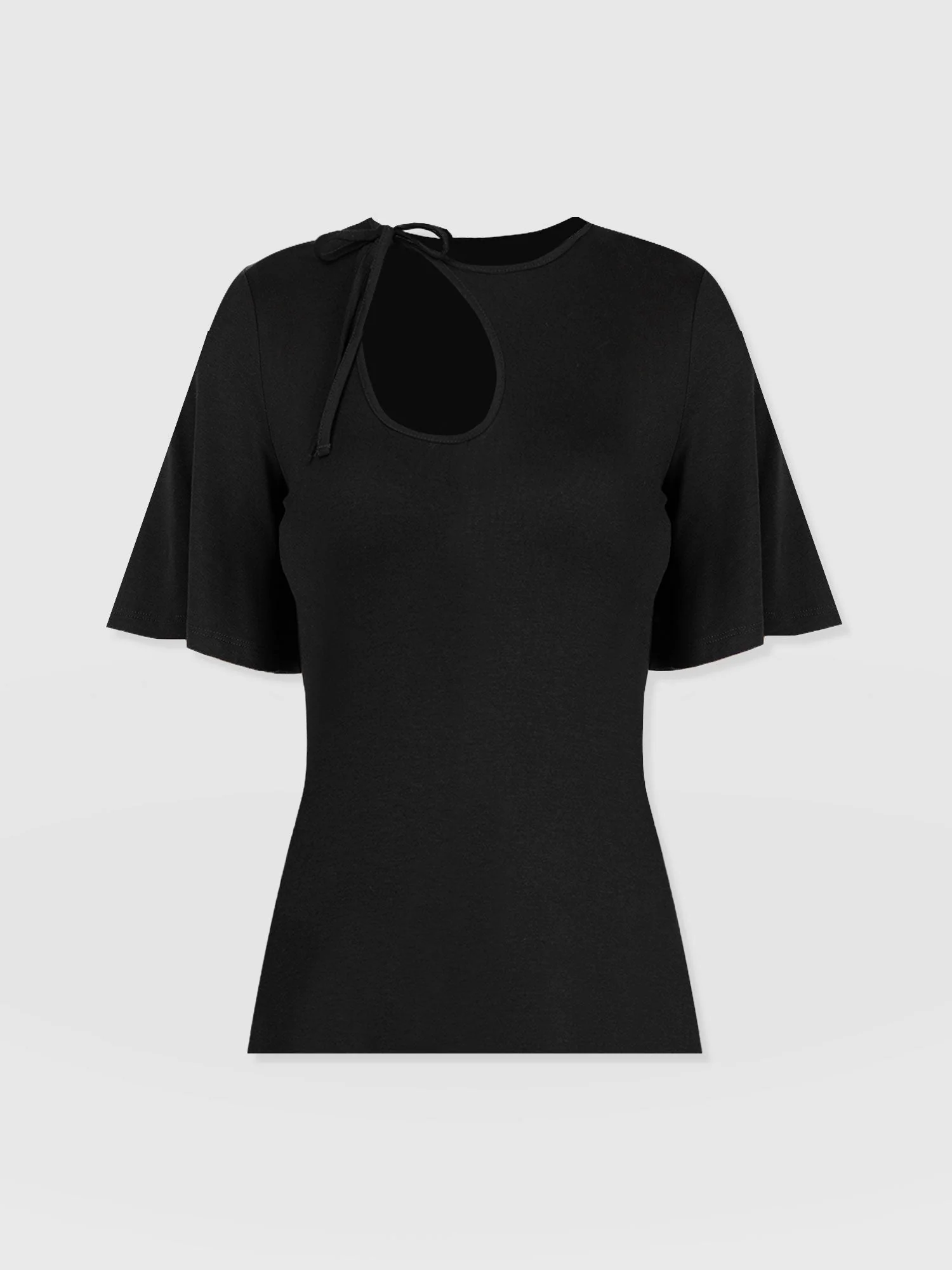 Freya Tie Tee - Black - Image 7