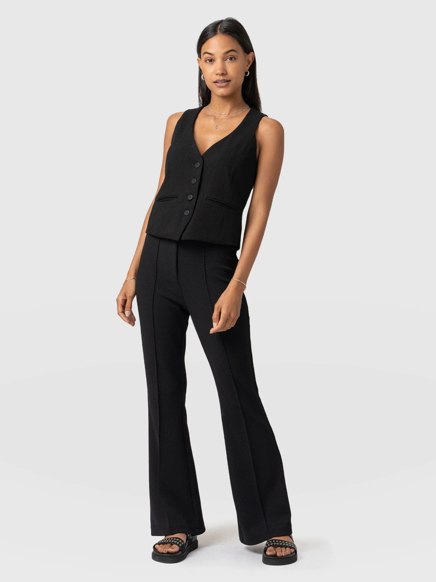 Freya Flared Trouser - Black - Image 2