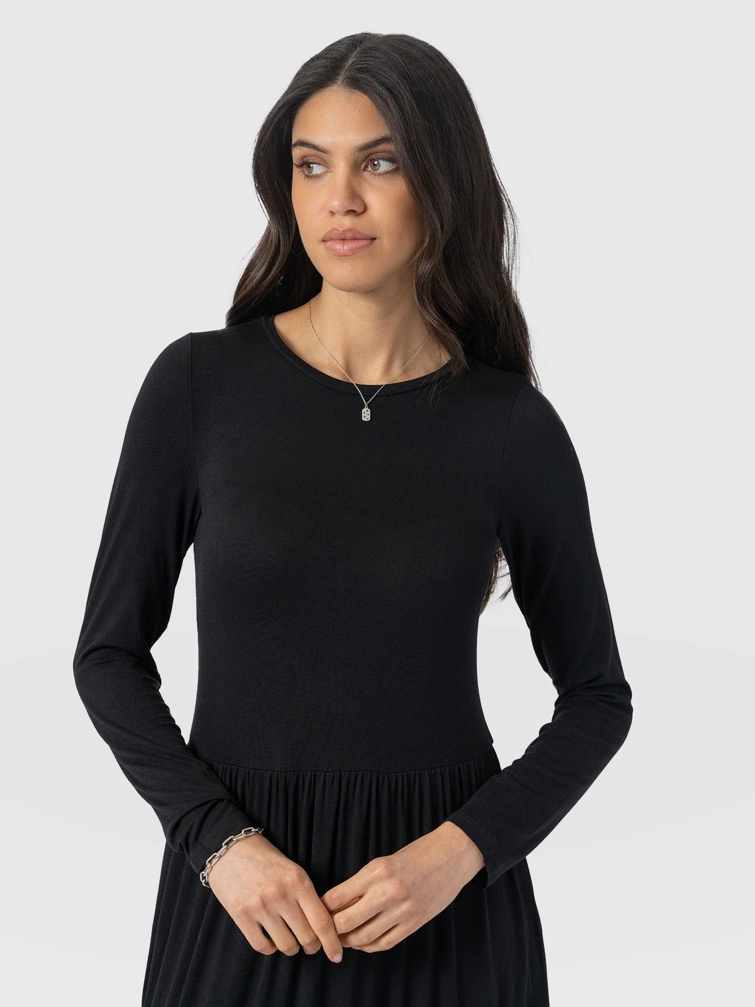 Greenwich Dress Long Sleeve - Black - Image 3